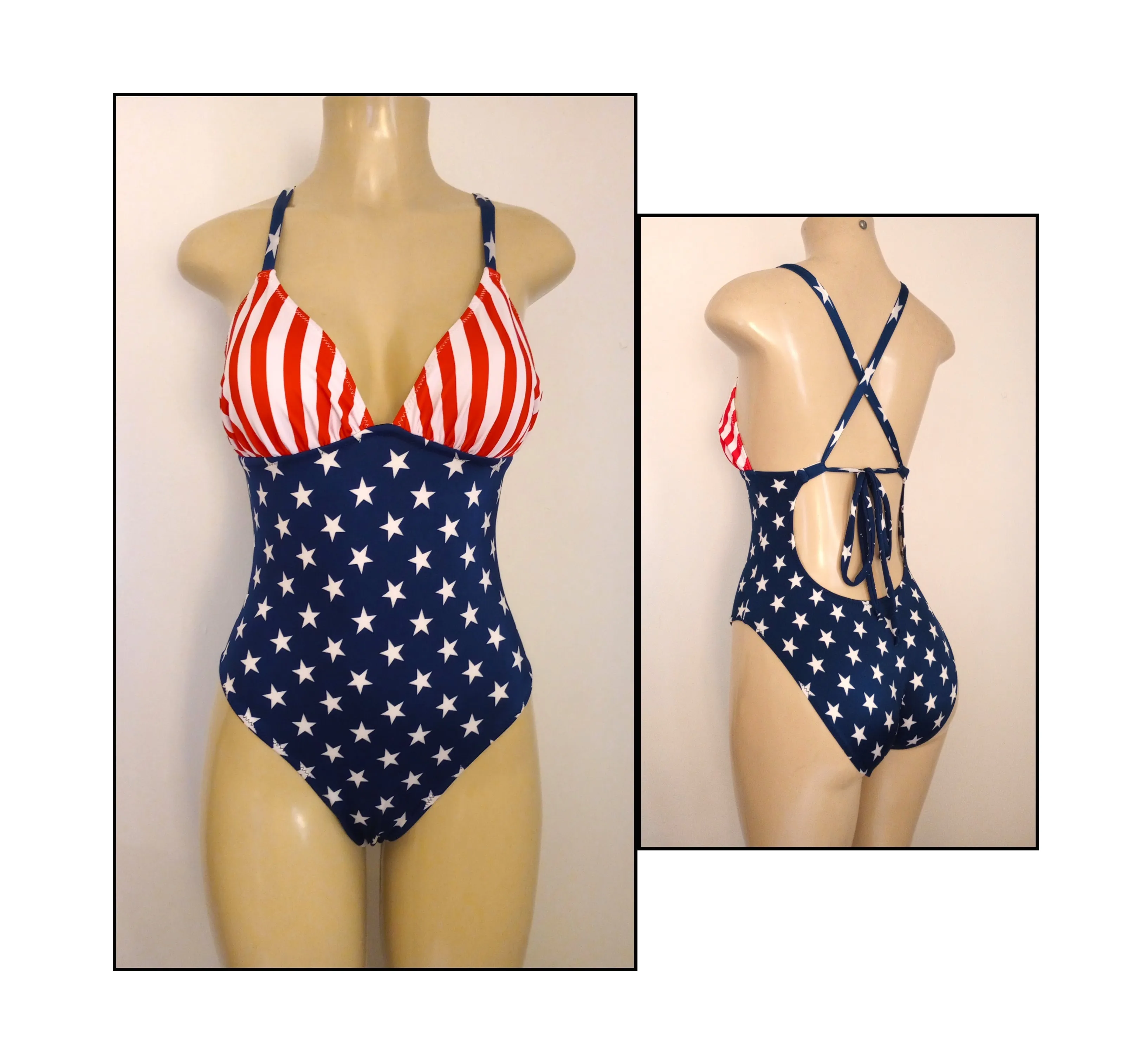 Crossover Back One Piece Swimsuit Women