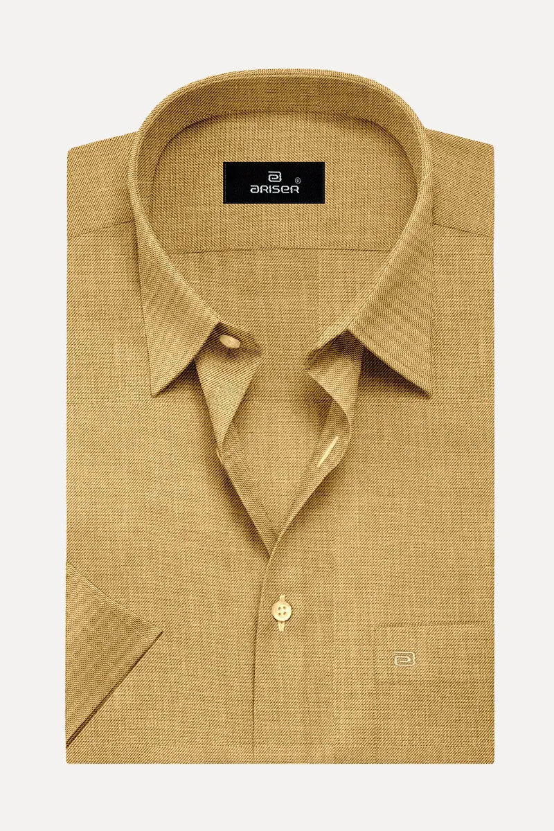 Davos - Mustard Yellow Formal Shirts for Men | Ariser