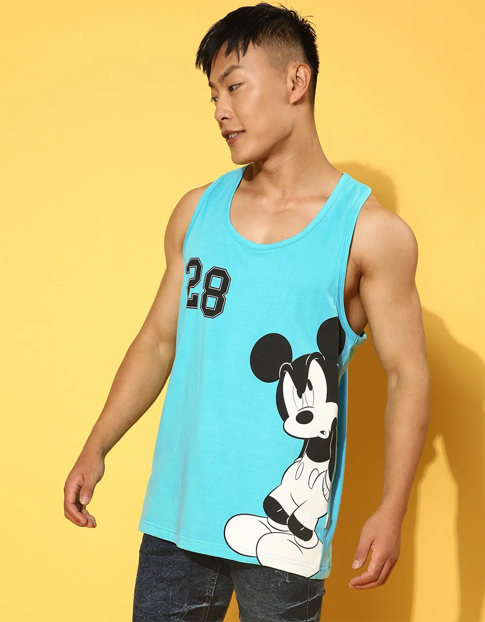 Disney Blue Placement Graphic Printed Vest