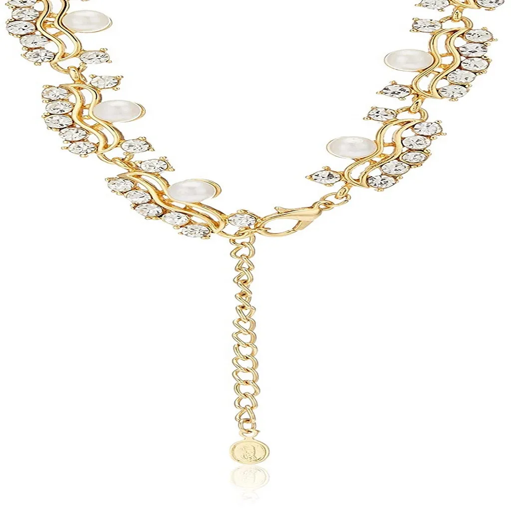 Estele - 24 KT Gold plated Necklace Set with American Diamonds for Women