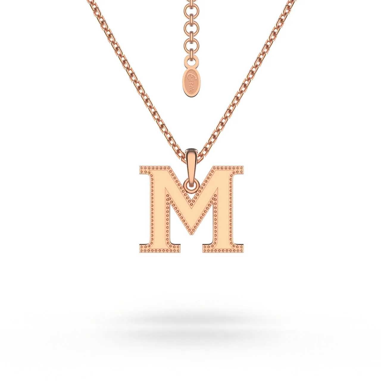 Estele - Charm "M" Rosegold plated Pendant