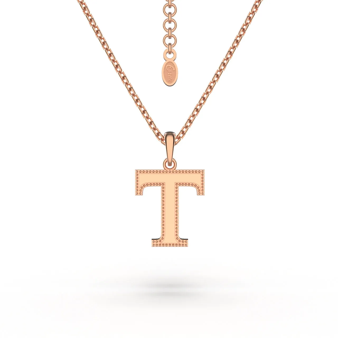 Estele - Charm "T" Rosegold plated Pendant