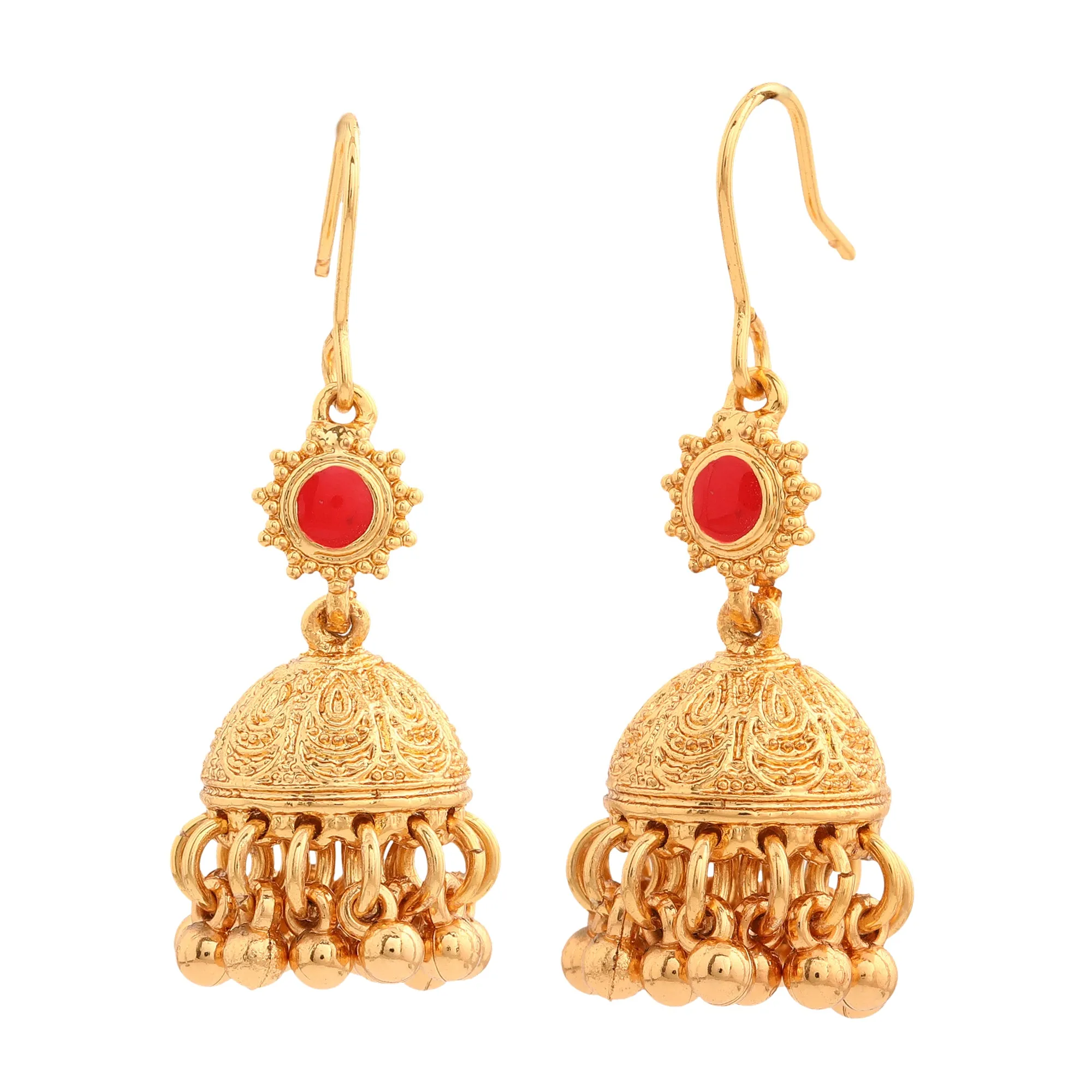 ESTELE - Ethnic 24 CT gold Plated Beliza Jhumkis