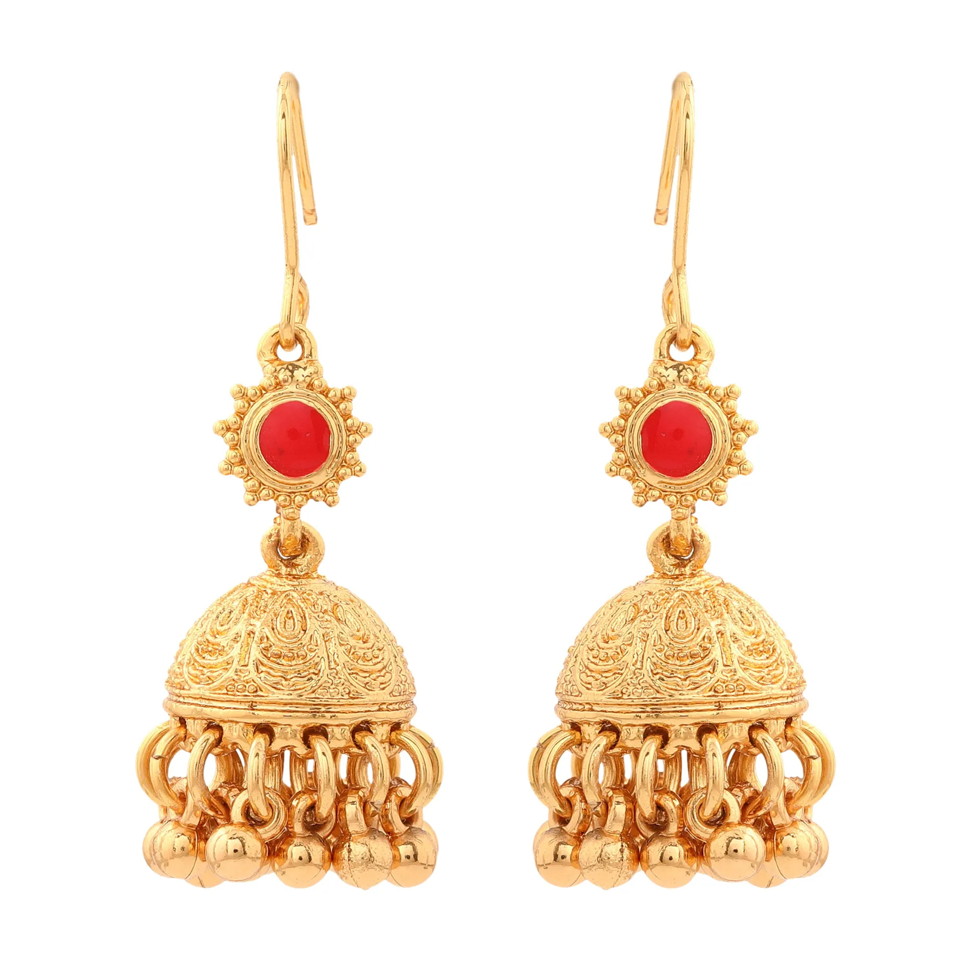 ESTELE - Ethnic 24 CT gold Plated Beliza Jhumkis