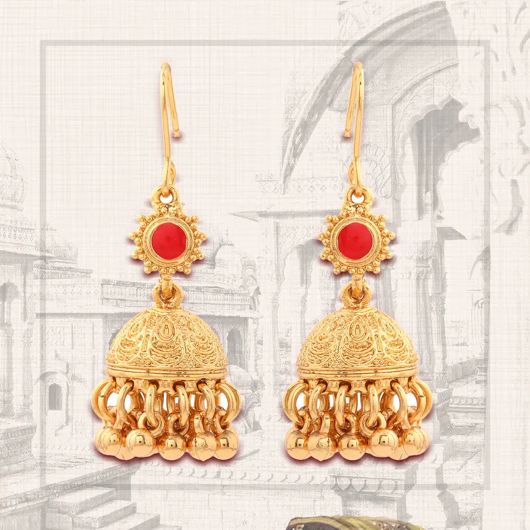 ESTELE - Ethnic 24 CT gold Plated Beliza Jhumkis