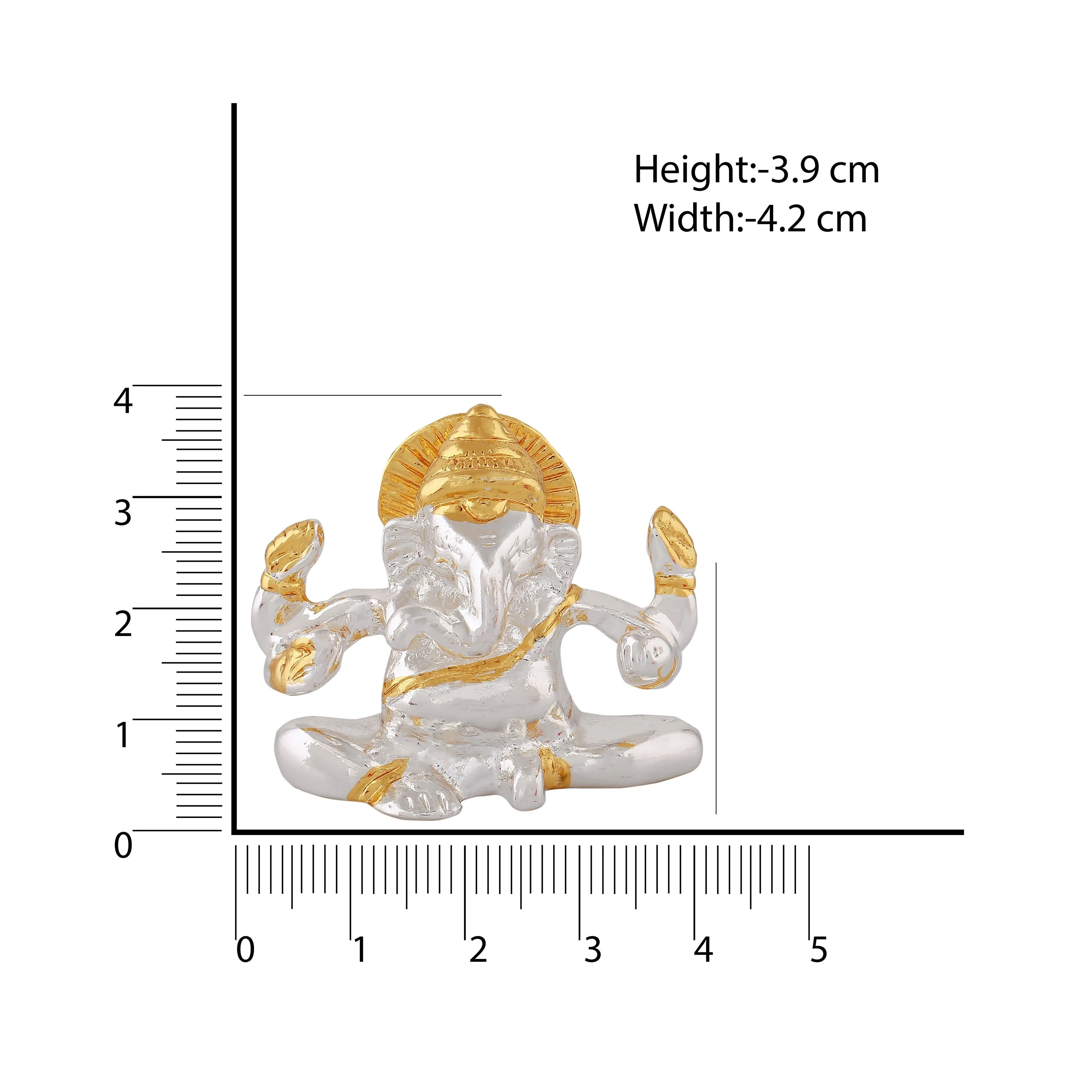 Estele Gold & Rhodium Plated Spiritual Lord Bal Ganesh Idol for Gifts & House Warming/Home/Office Decors.