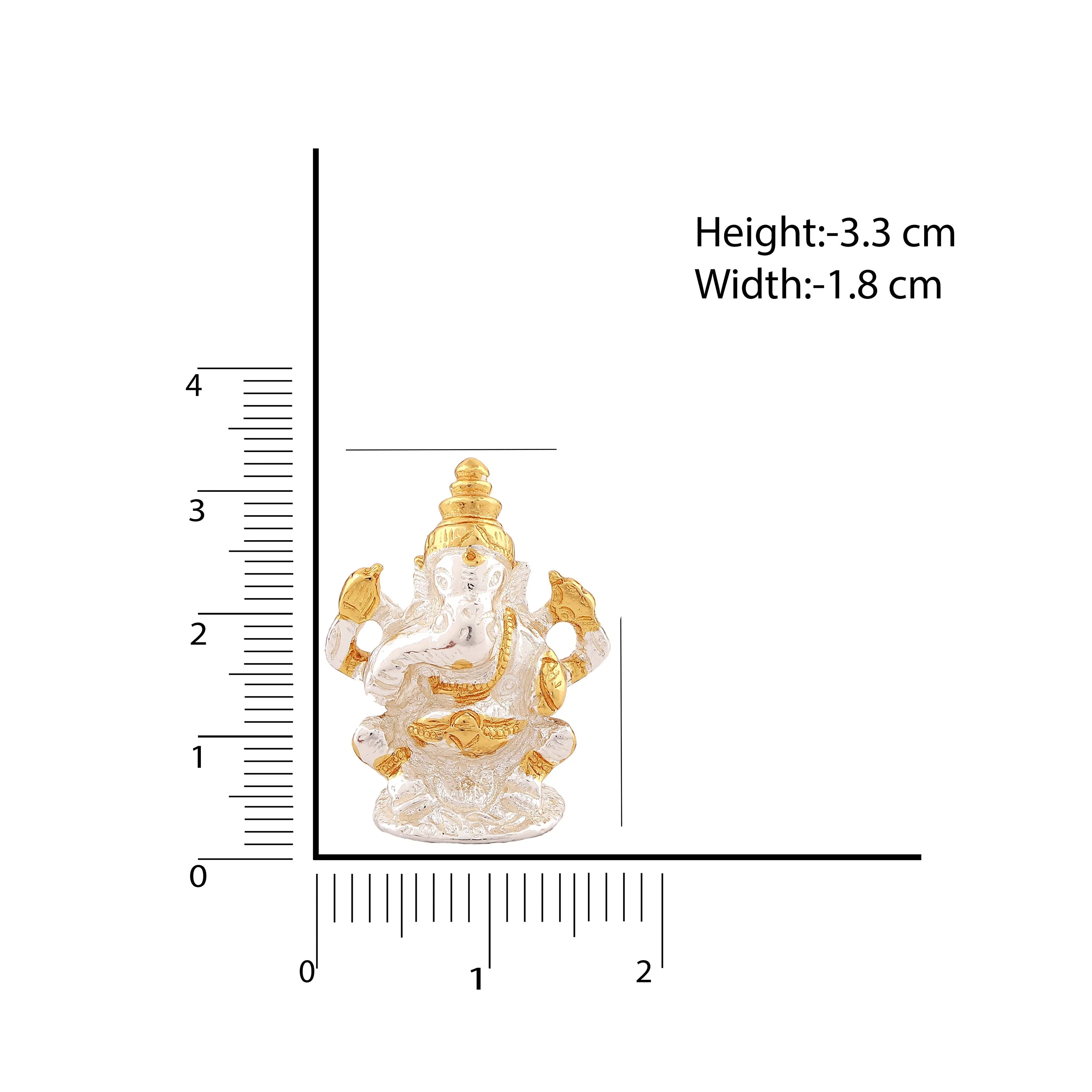 Estele Gold & Rhodium Plated Spiritual Lord Bal Ganesh Idol for Gifts & House Warming/Home/Office Decors.