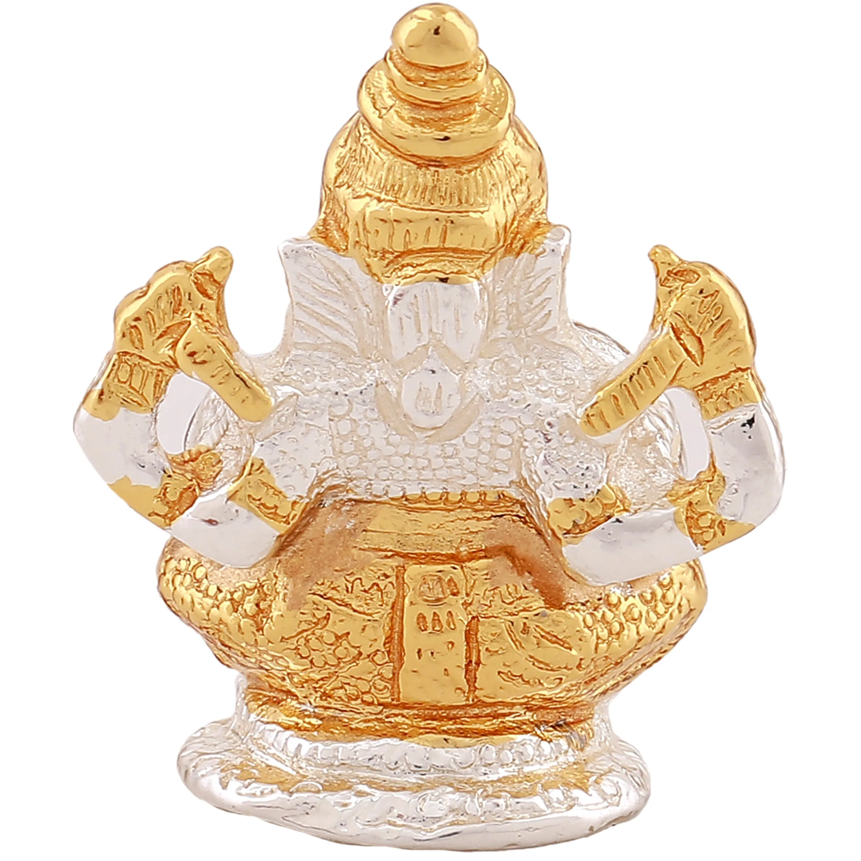 Estele Gold & Rhodium Plated Spiritual Lord Bal Ganesh Idol for Gifts & House Warming/Home/Office Decors.