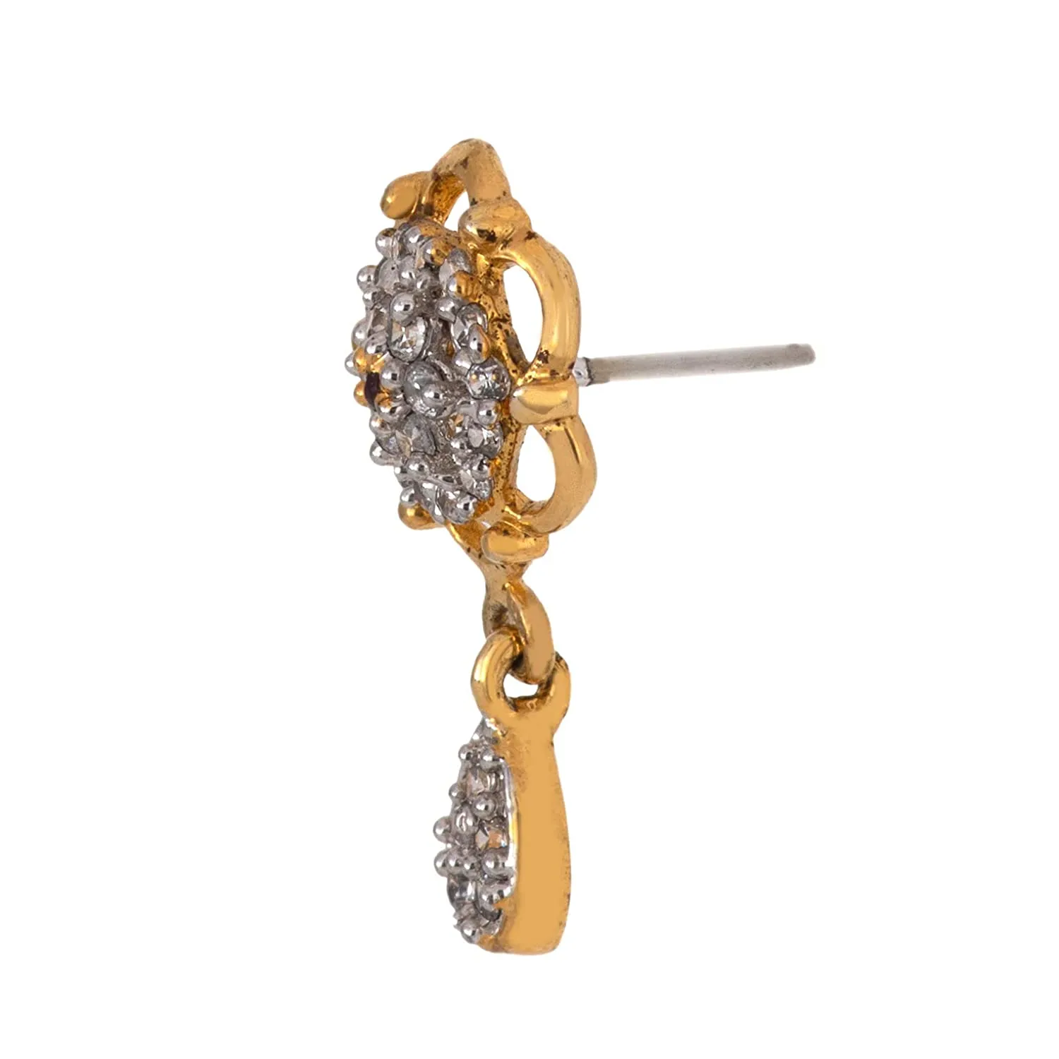 Estele Gold plated American Diamond Stud Earrings. for women