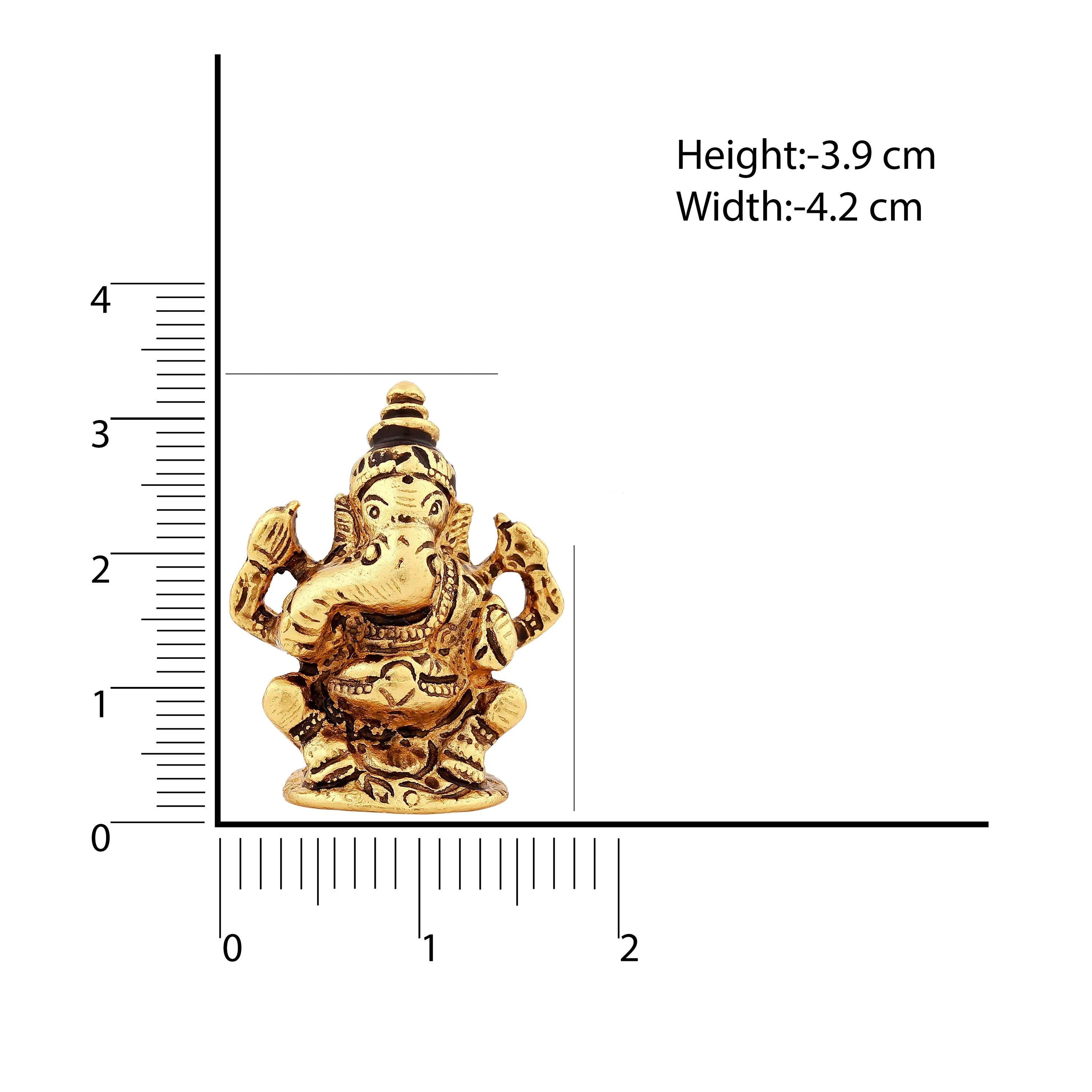 Estele Gold Plated Antique Spiritual Lord Ganesh Idol for Gifts & House Warming/Home/Office Decors.