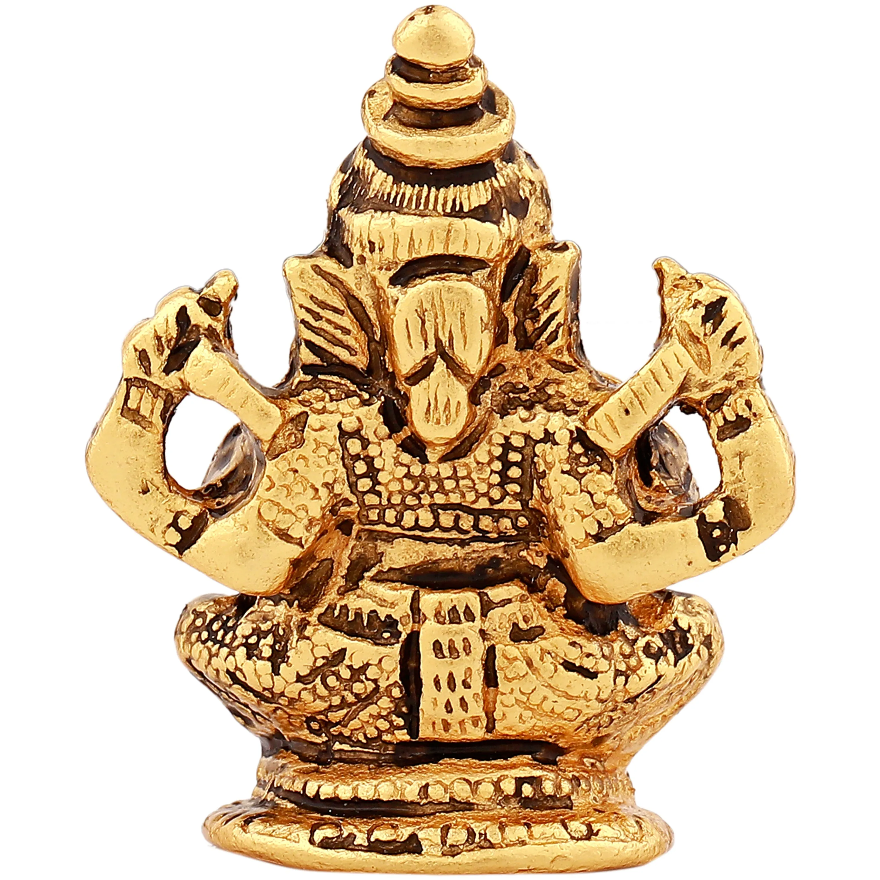 Estele Gold Plated Antique Spiritual Lord Ganesh Idol for Gifts & House Warming/Home/Office Decors.