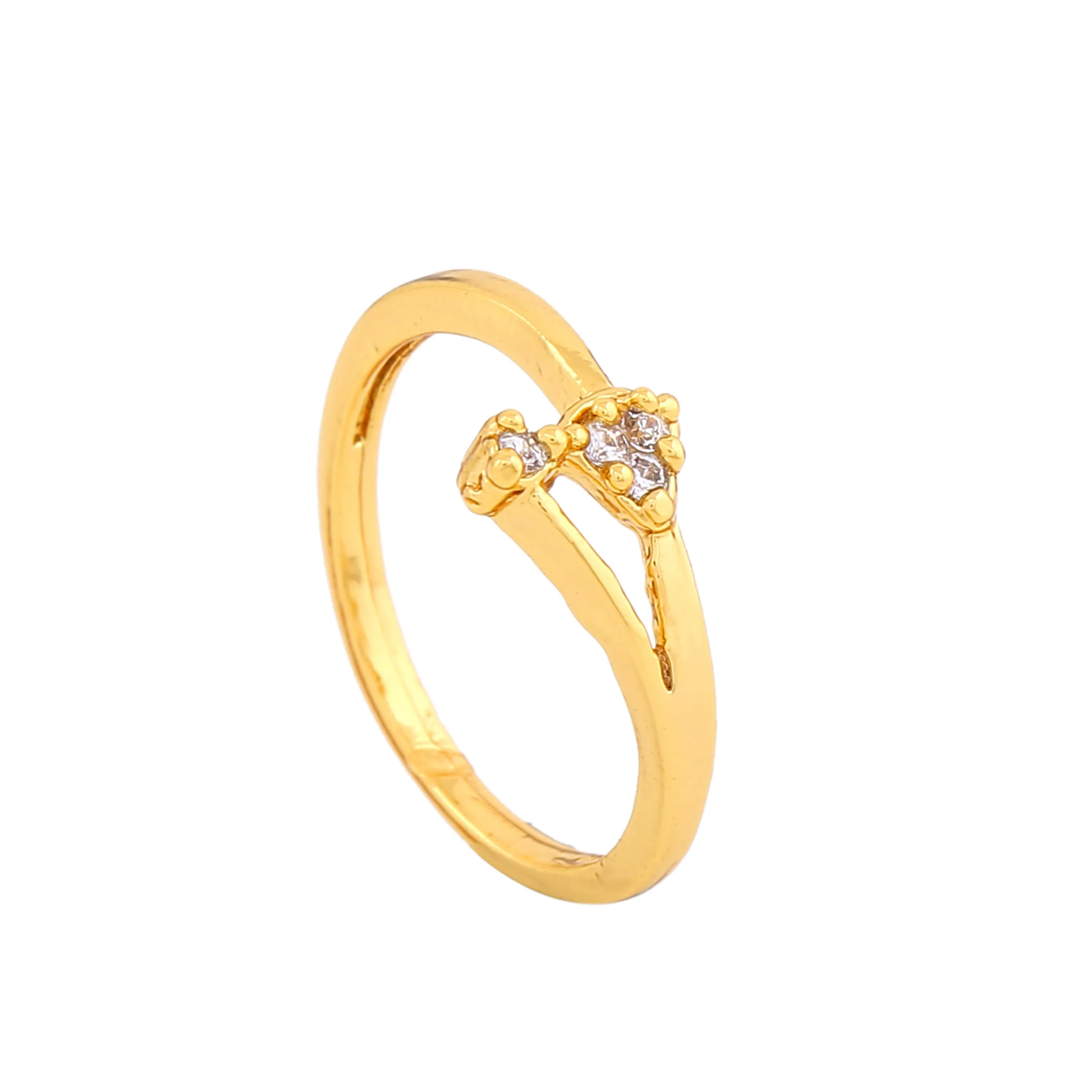 Estele Gold Plated CZ Sparkling Finger Ring for Women