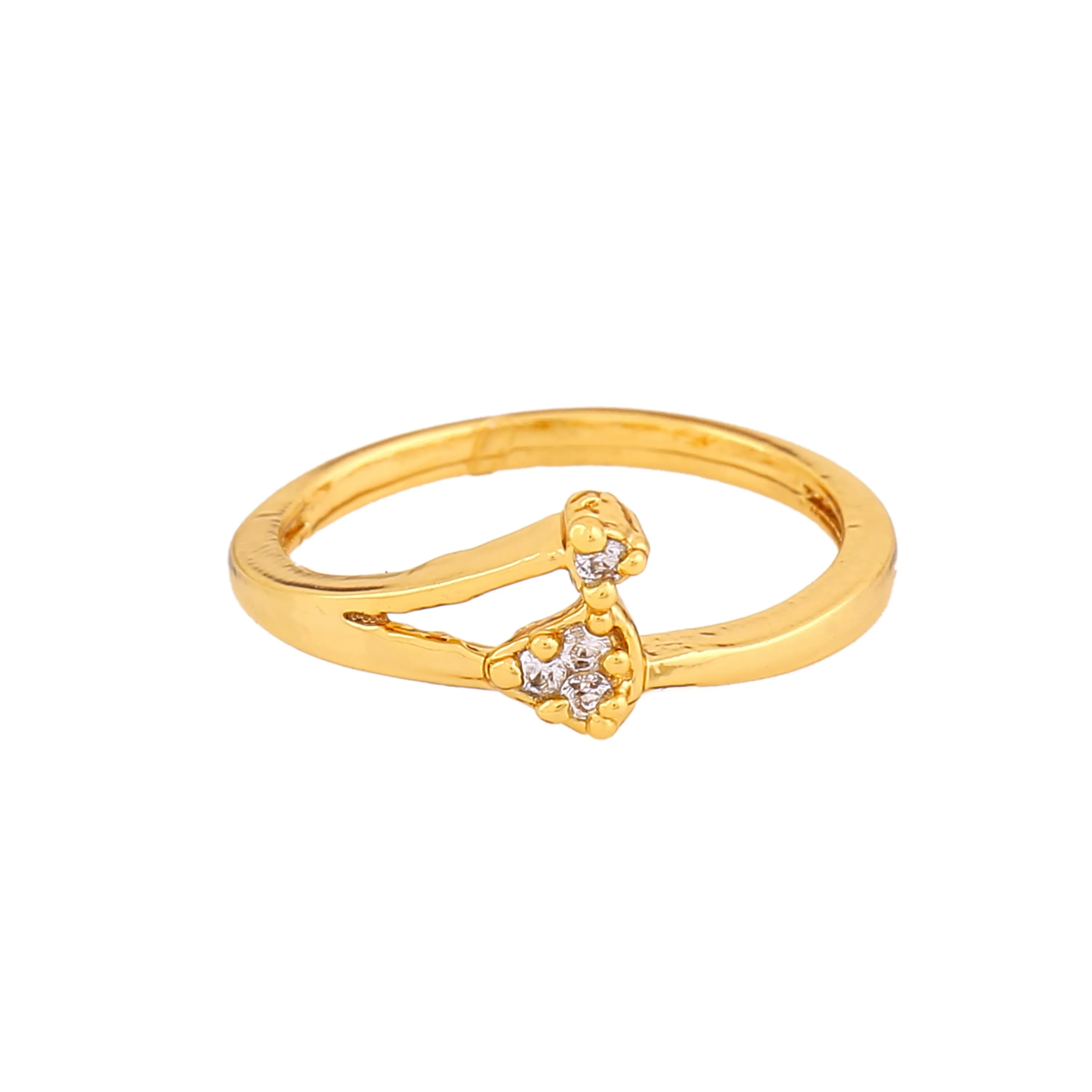 Estele Gold Plated CZ Sparkling Finger Ring for Women