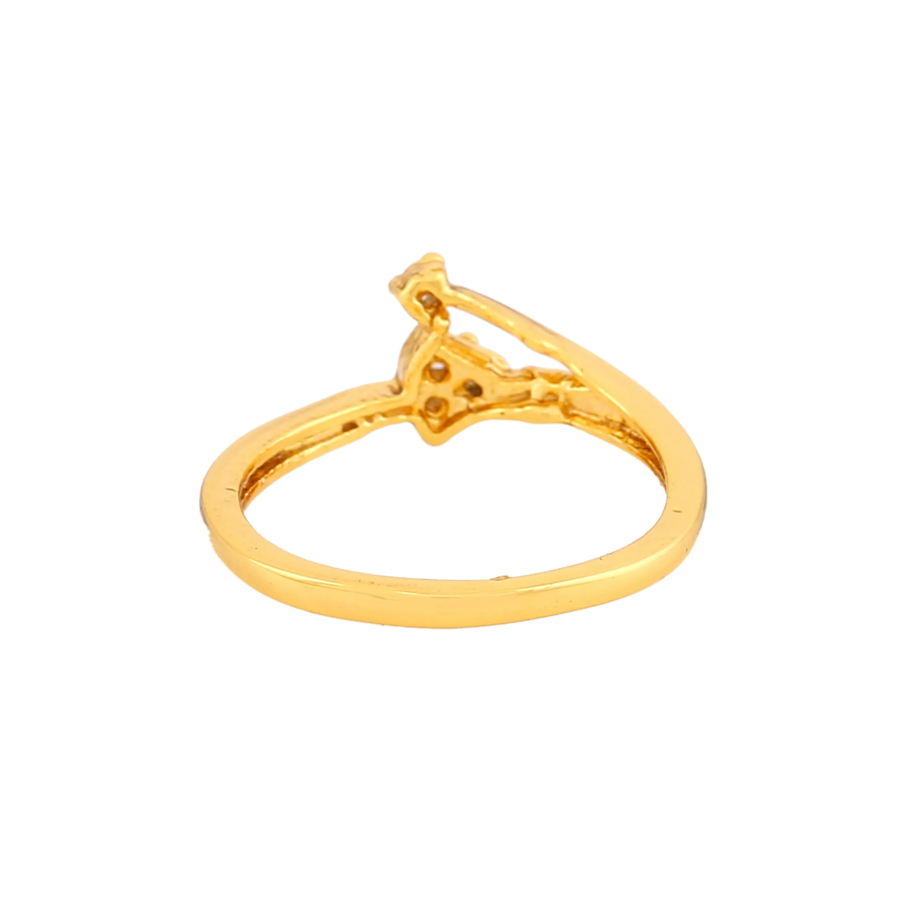 Estele Gold Plated CZ Sparkling Finger Ring for Women