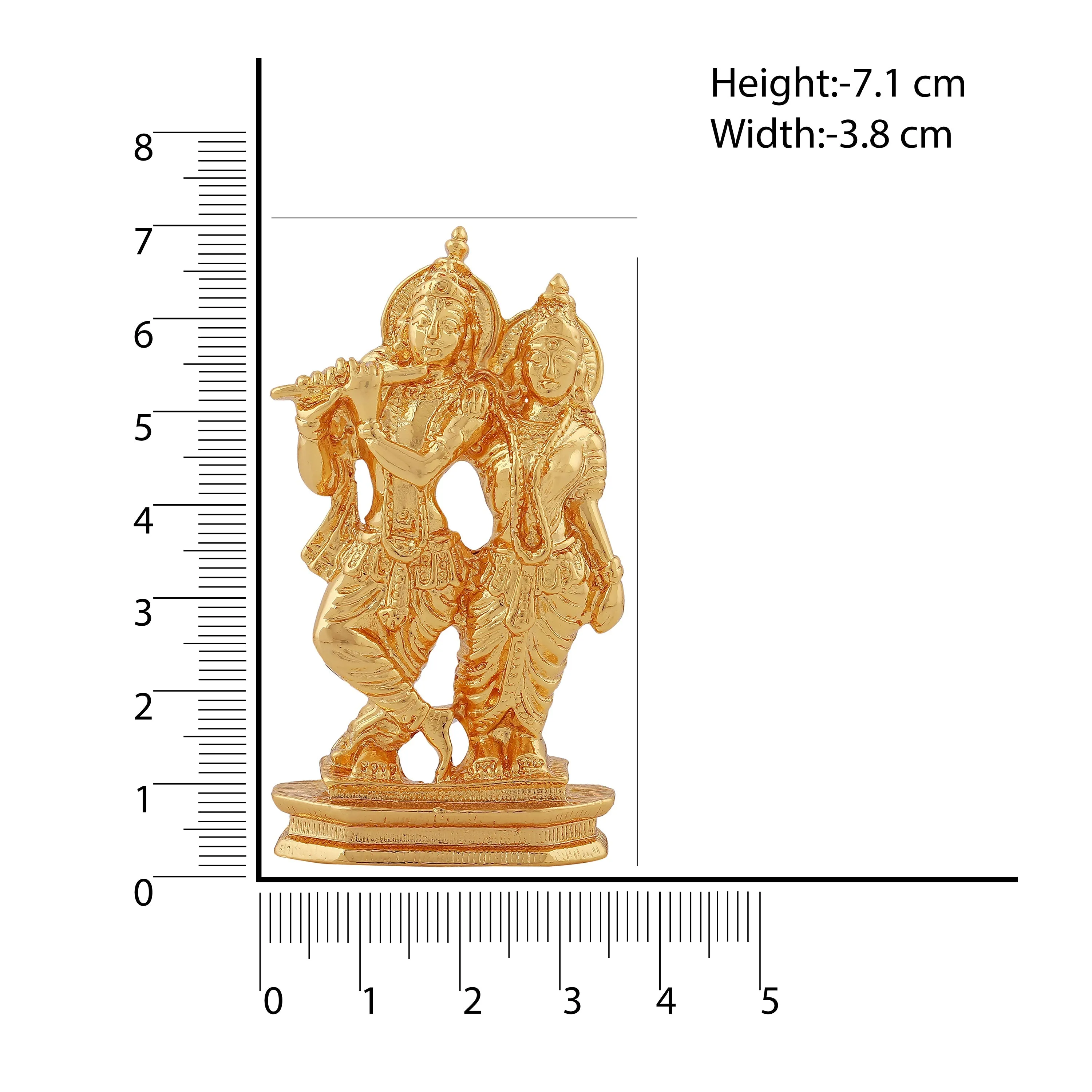 Estele Gold Plated Devotional Shree Radha Krishna Idol for Home/Car Decor.