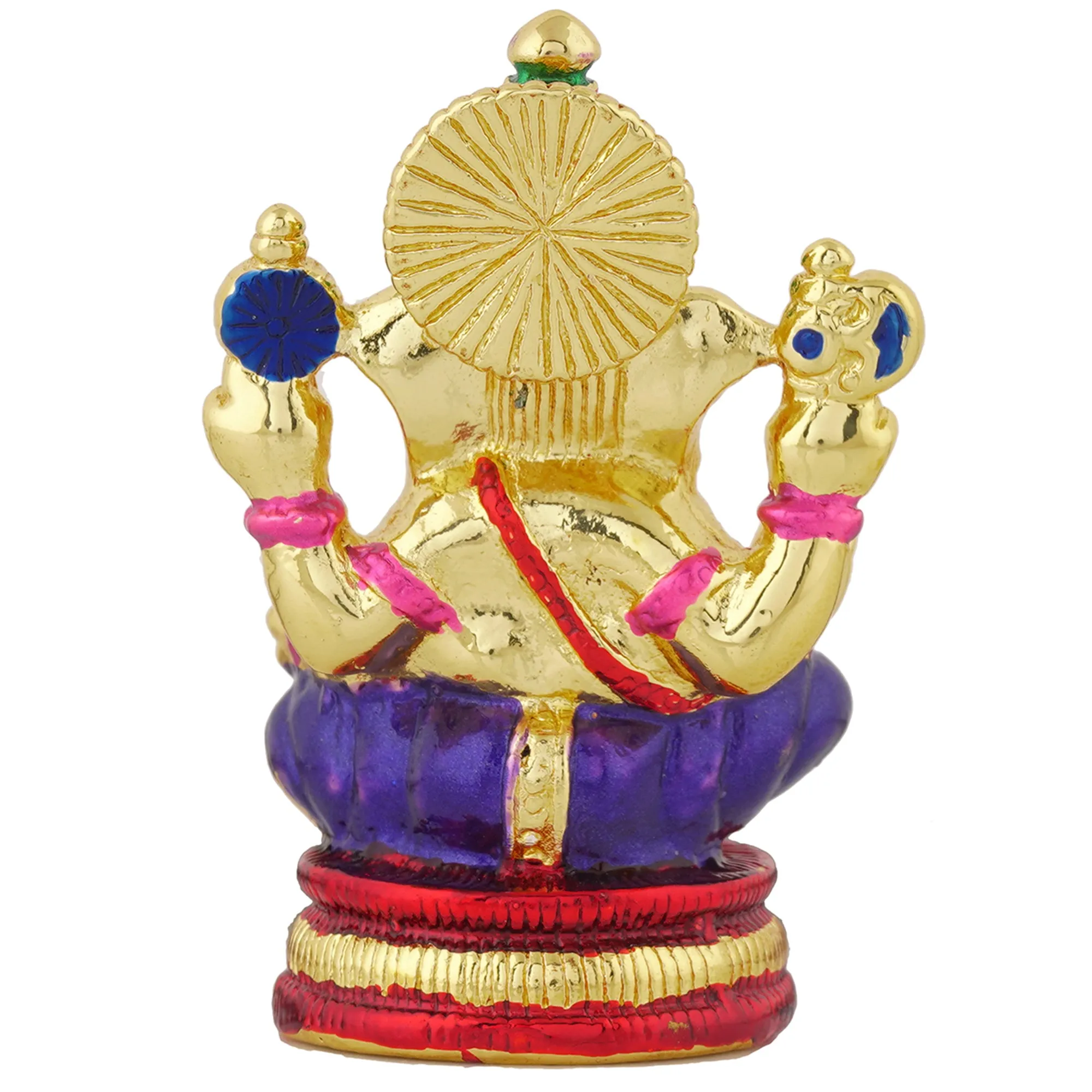 Estele Gold Plated Enamel Holy Ganesh Idol