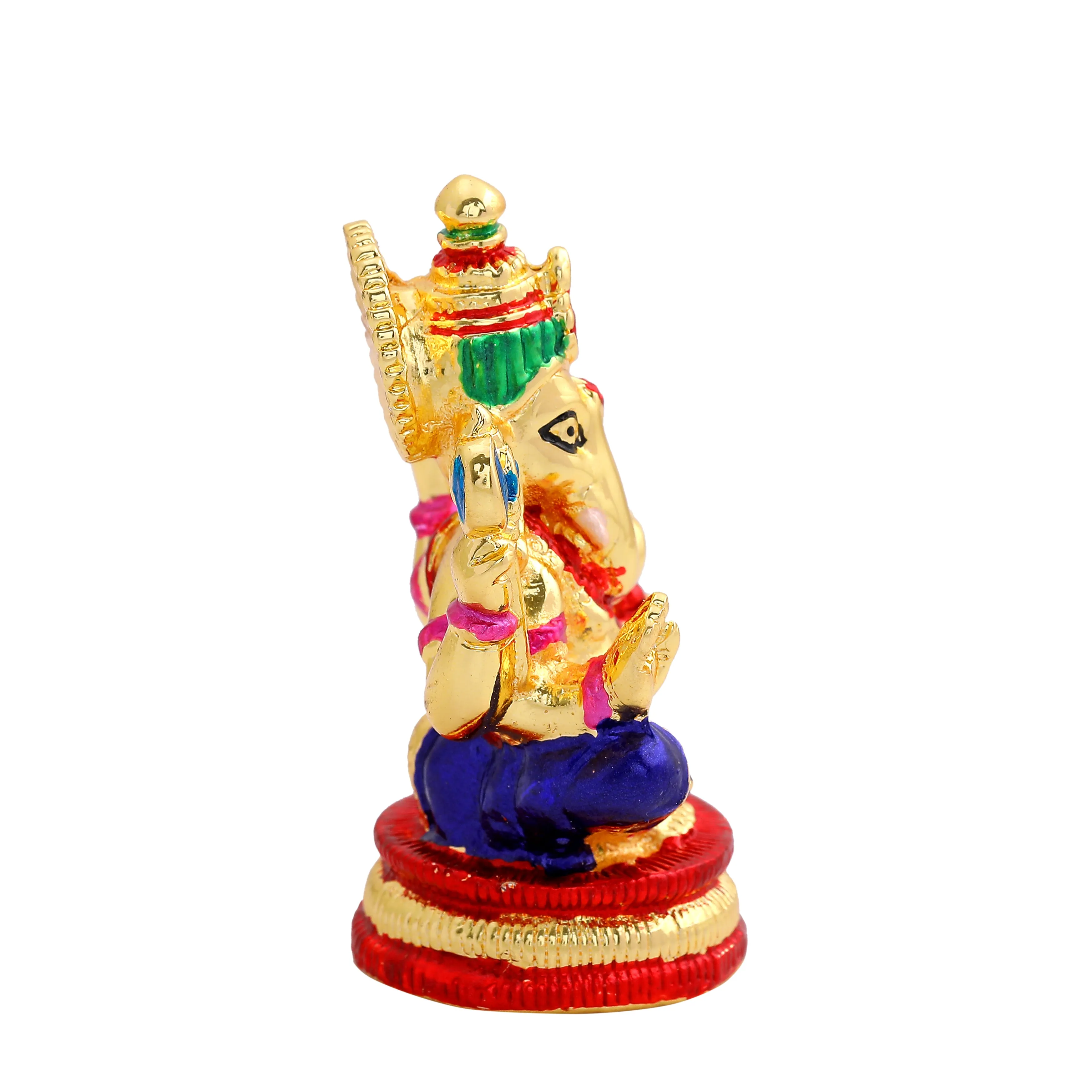 Estele Gold Plated Enamel Holy Ganesh Idol