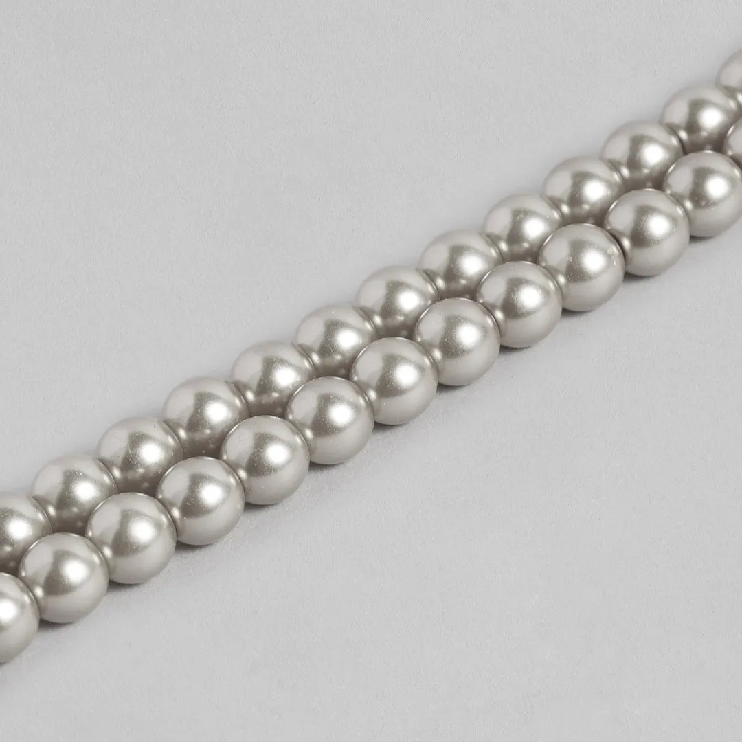 Estele - Grey Pearl Double Line Bracelet