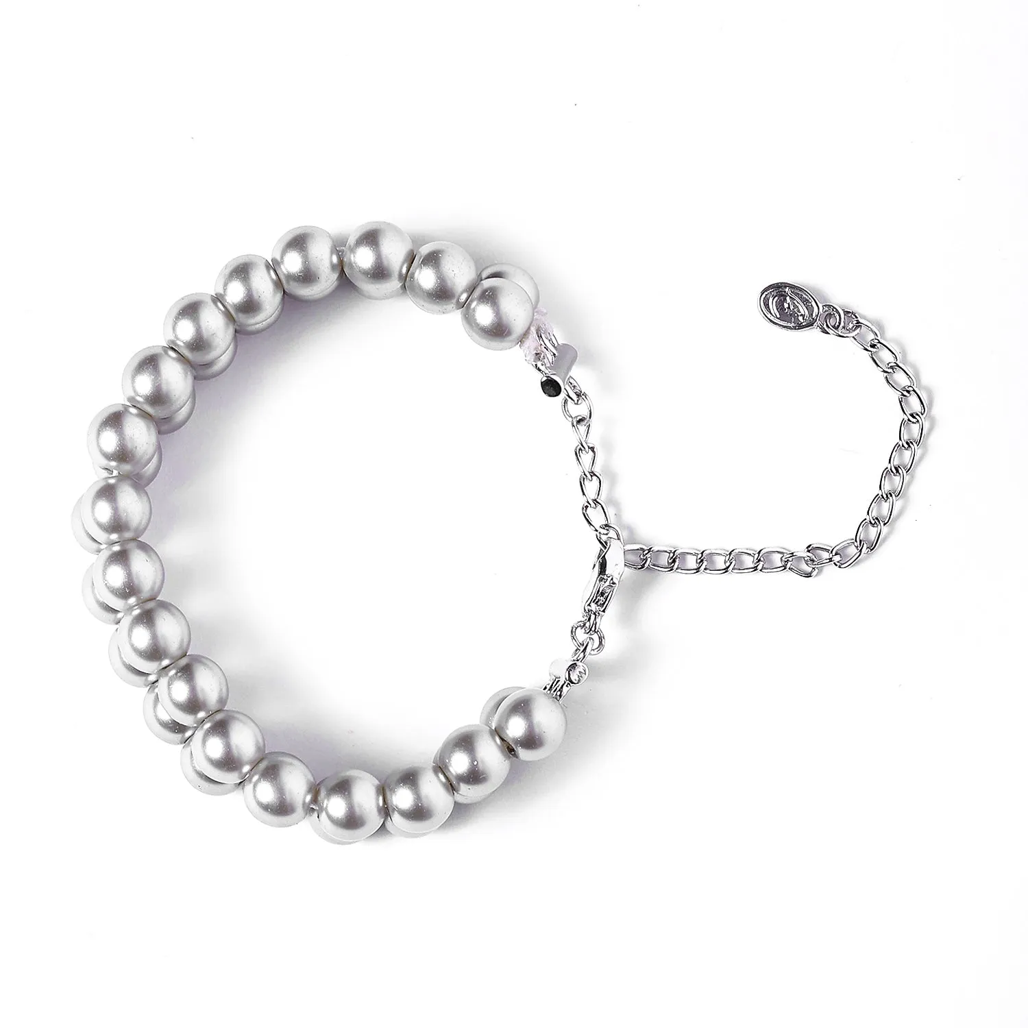 Estele - Grey Pearl Double Line Bracelet