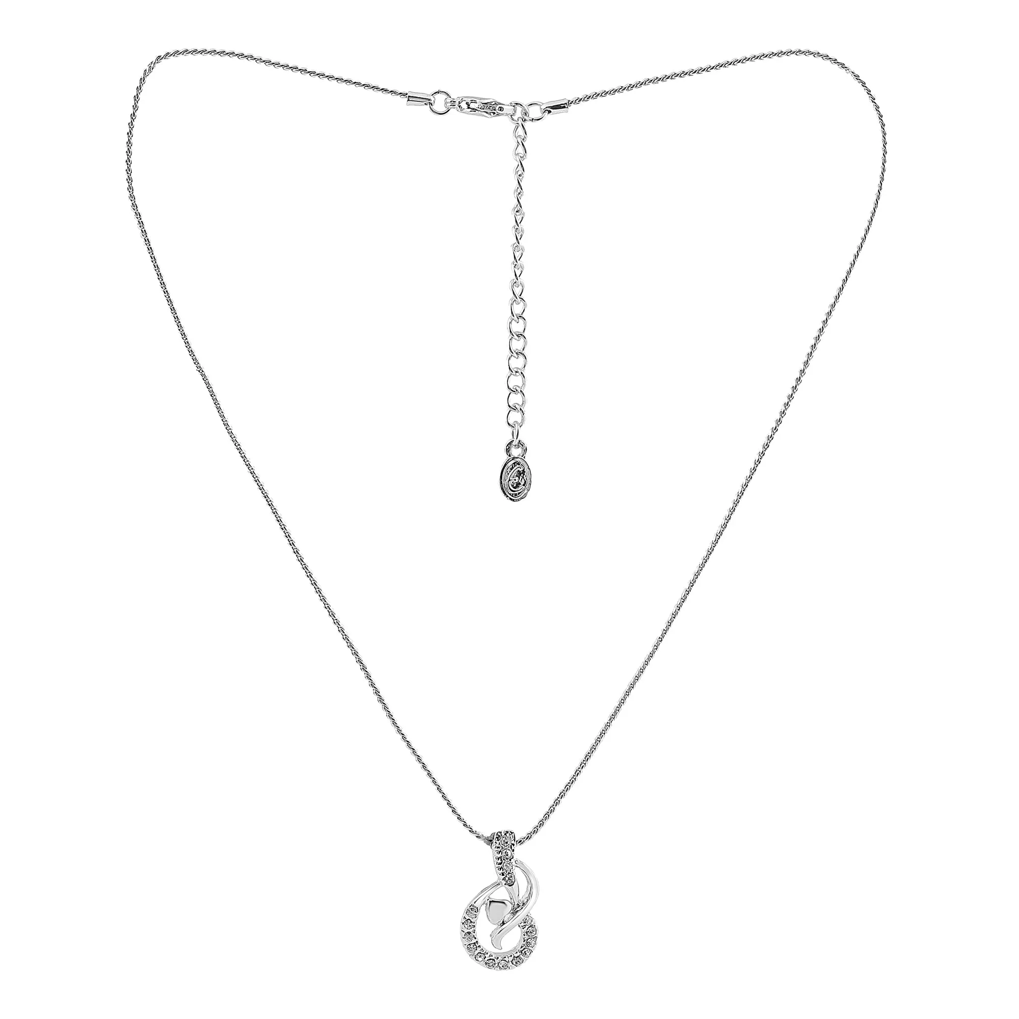 Estele - Lyrical Rhodium plated Pendant Set for Women