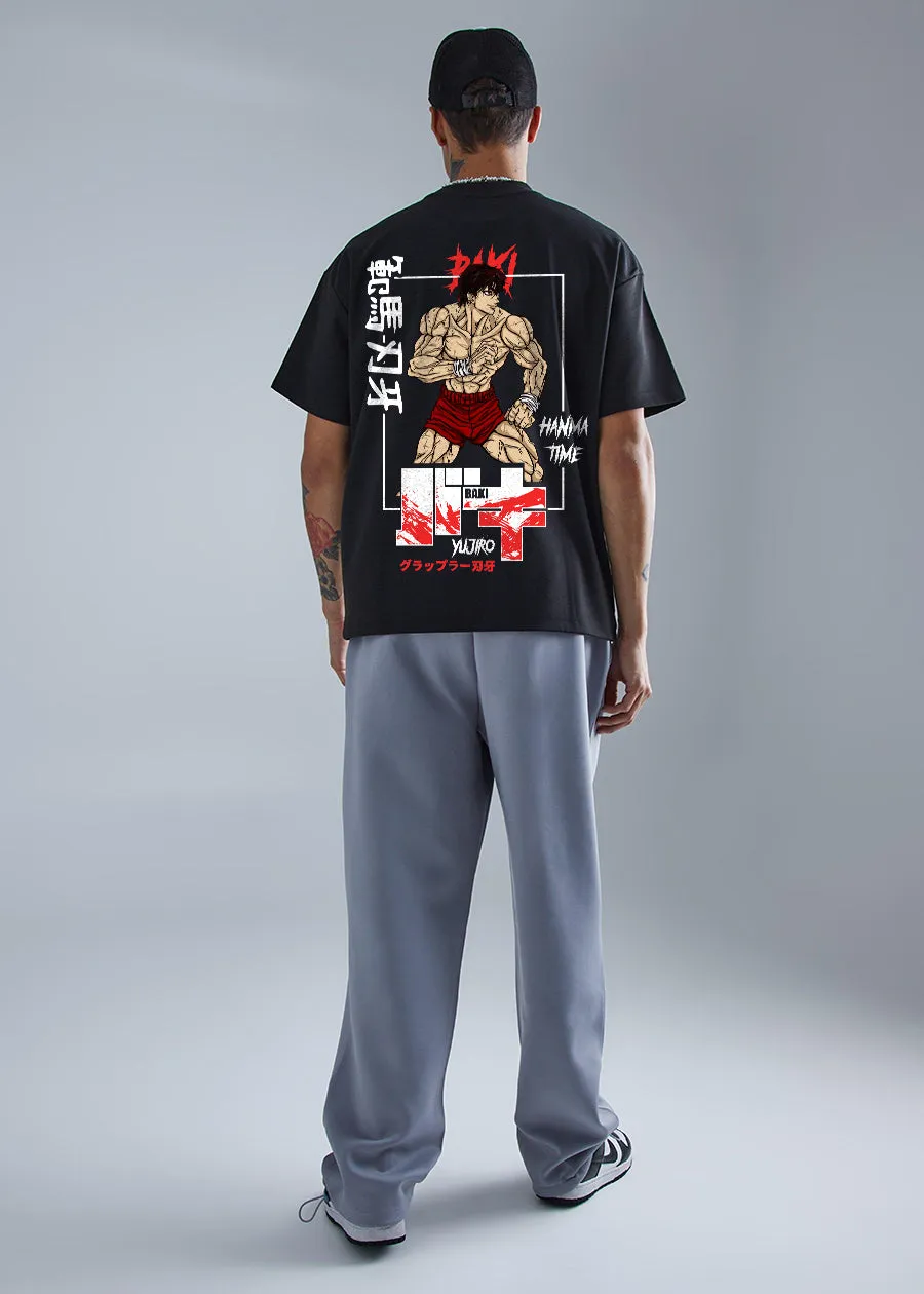 Hanma Yujiro Men Oversized Printed T-Shirt