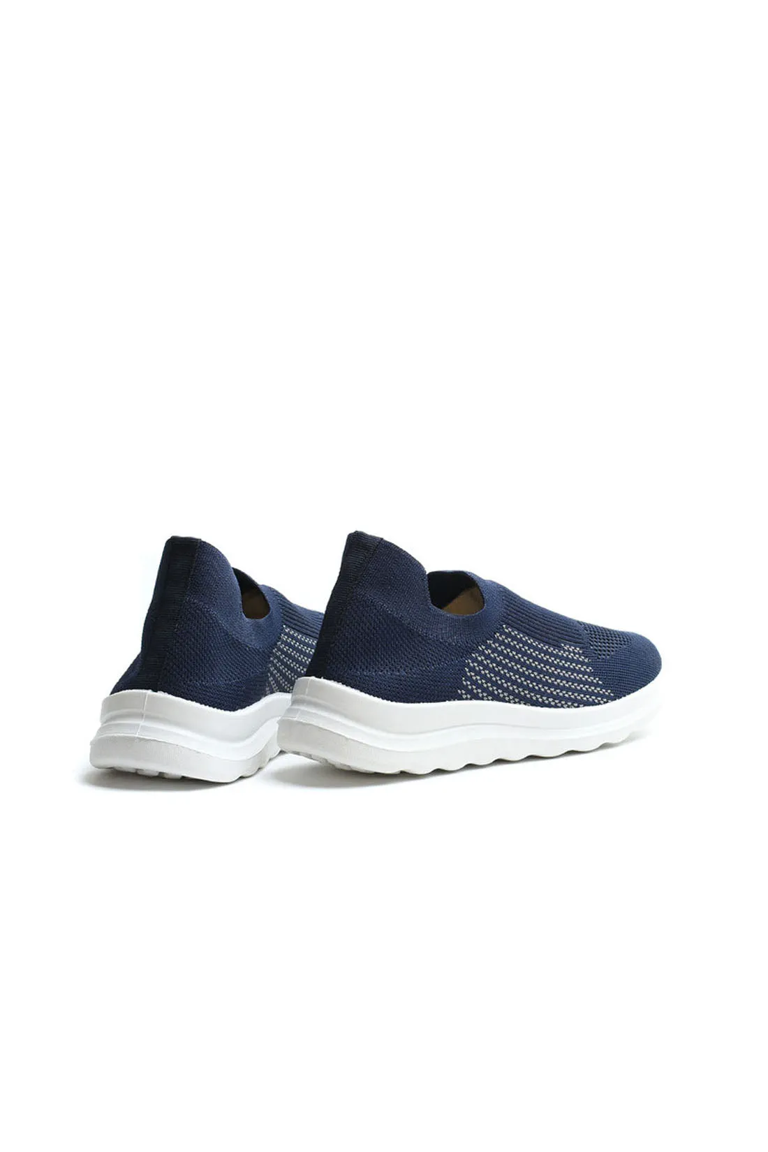 Knit Sneakers - Sportive Canvas Sock - Slip-On - Navy