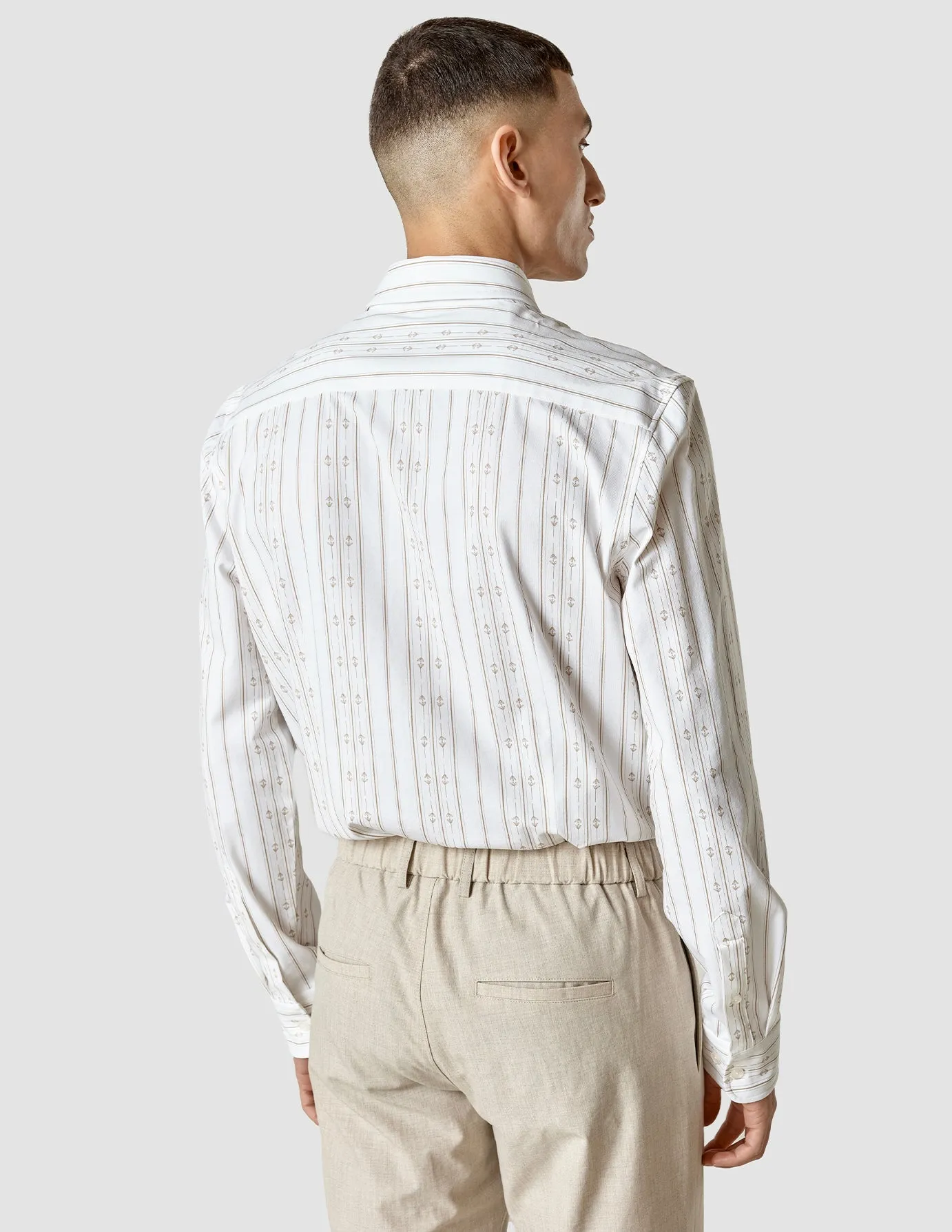 Lightweight Classic Shirt Earth Stripe Slim