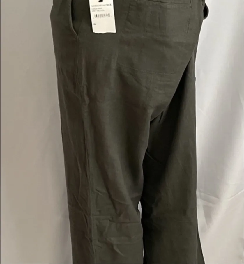 Linen Blend Straight Leg Pants