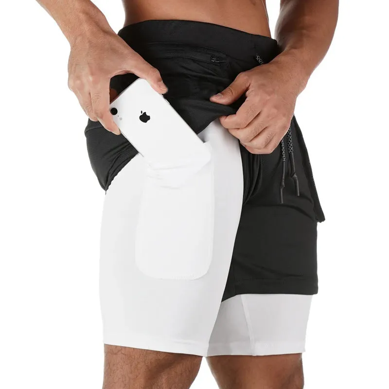 Men 2 In 1 Sport Shorts