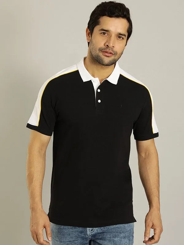 Men Color Block Polo T-Shirt