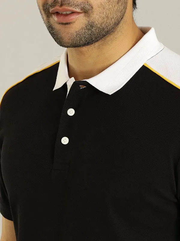 Men Color Block Polo T-Shirt