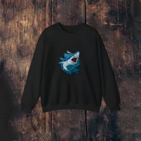 Mens Blue Shark Long Sleeve Sweatshirt