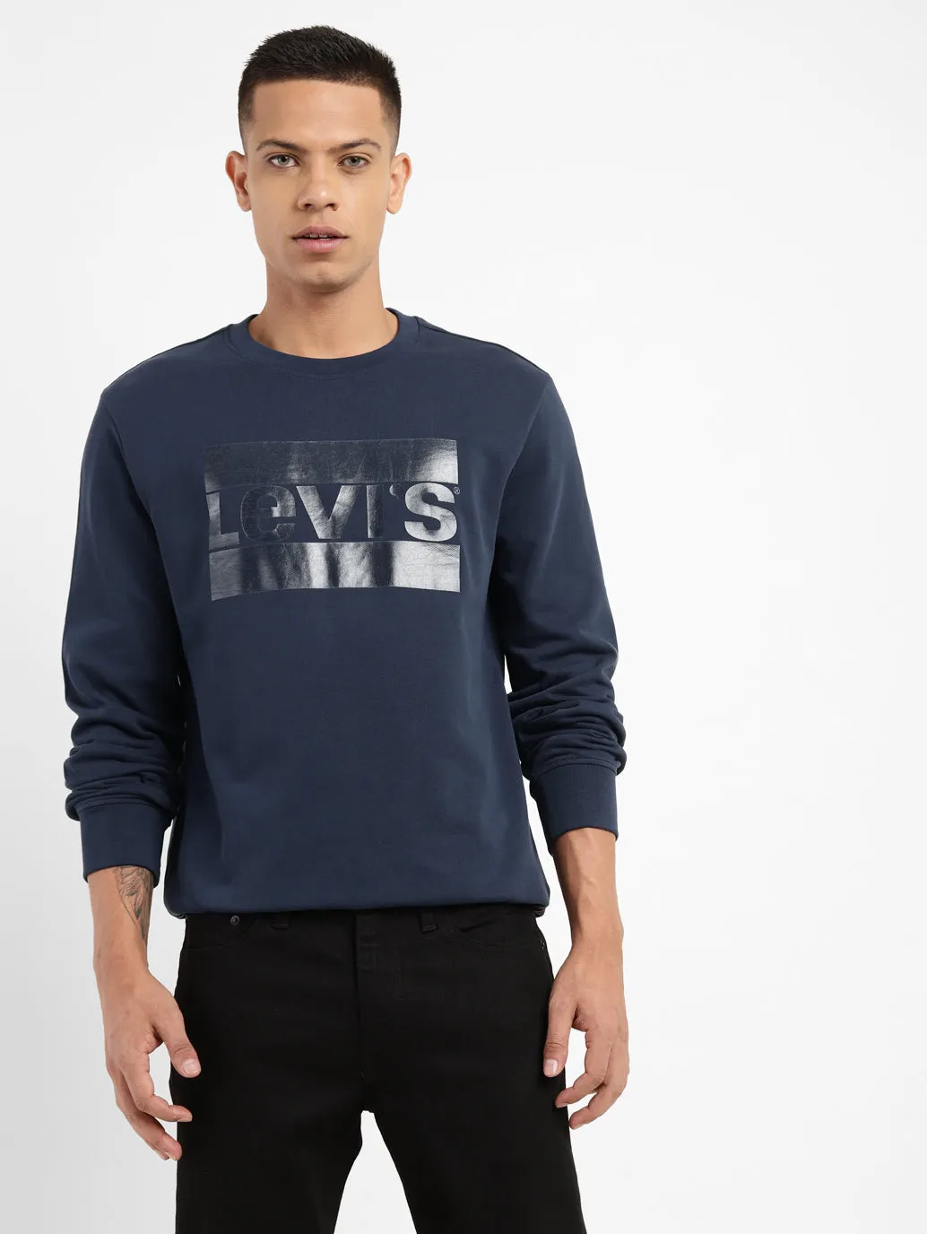 Men's Brand Logo Crew Neck Sweatshirt