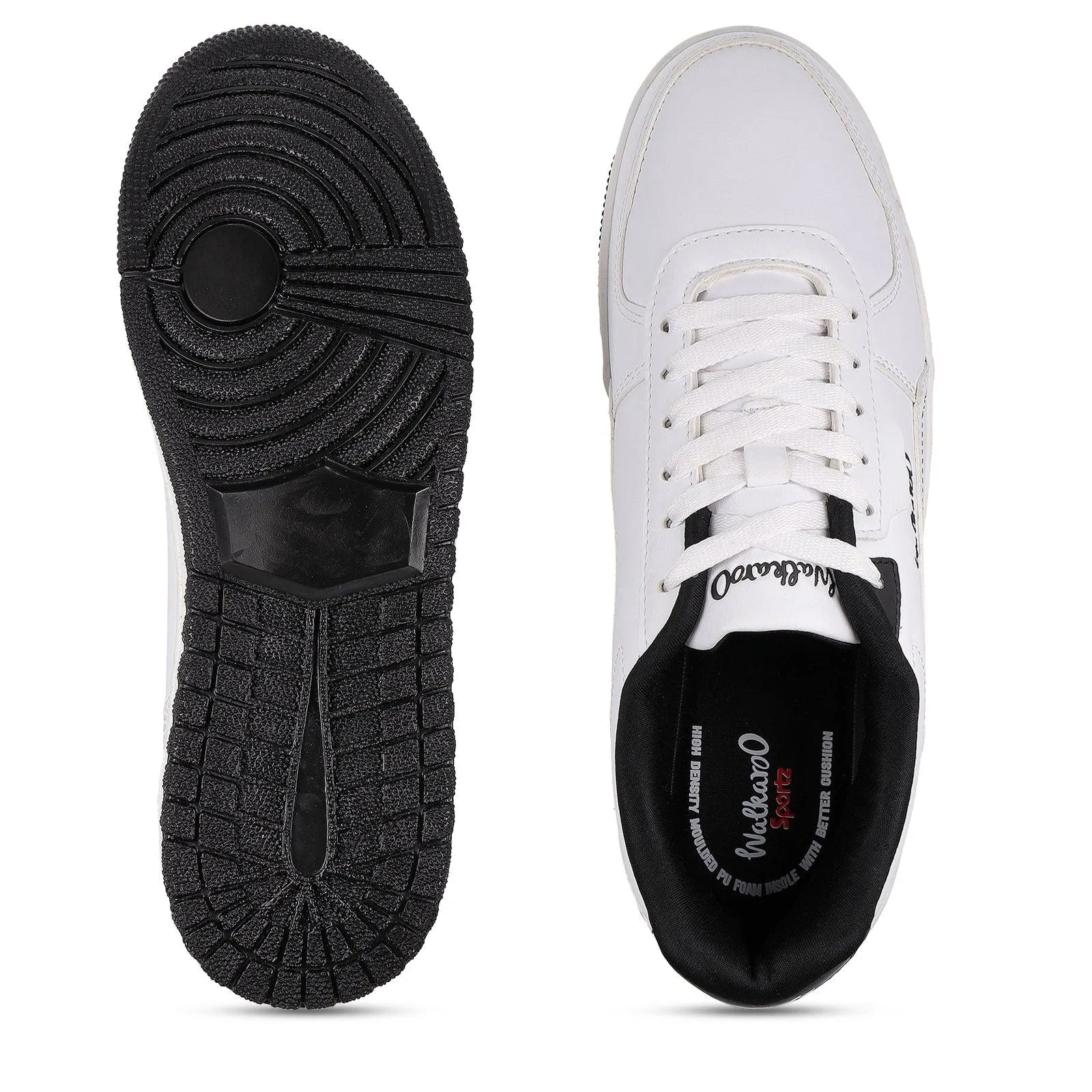 Mens White and Black Casual Sneakers - Model WY3461