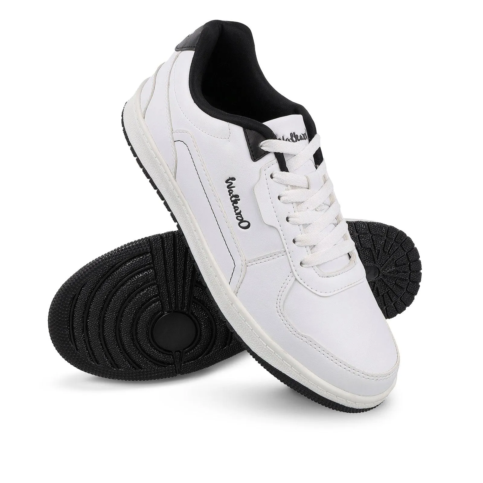 Mens White and Black Casual Sneakers - Model WY3461