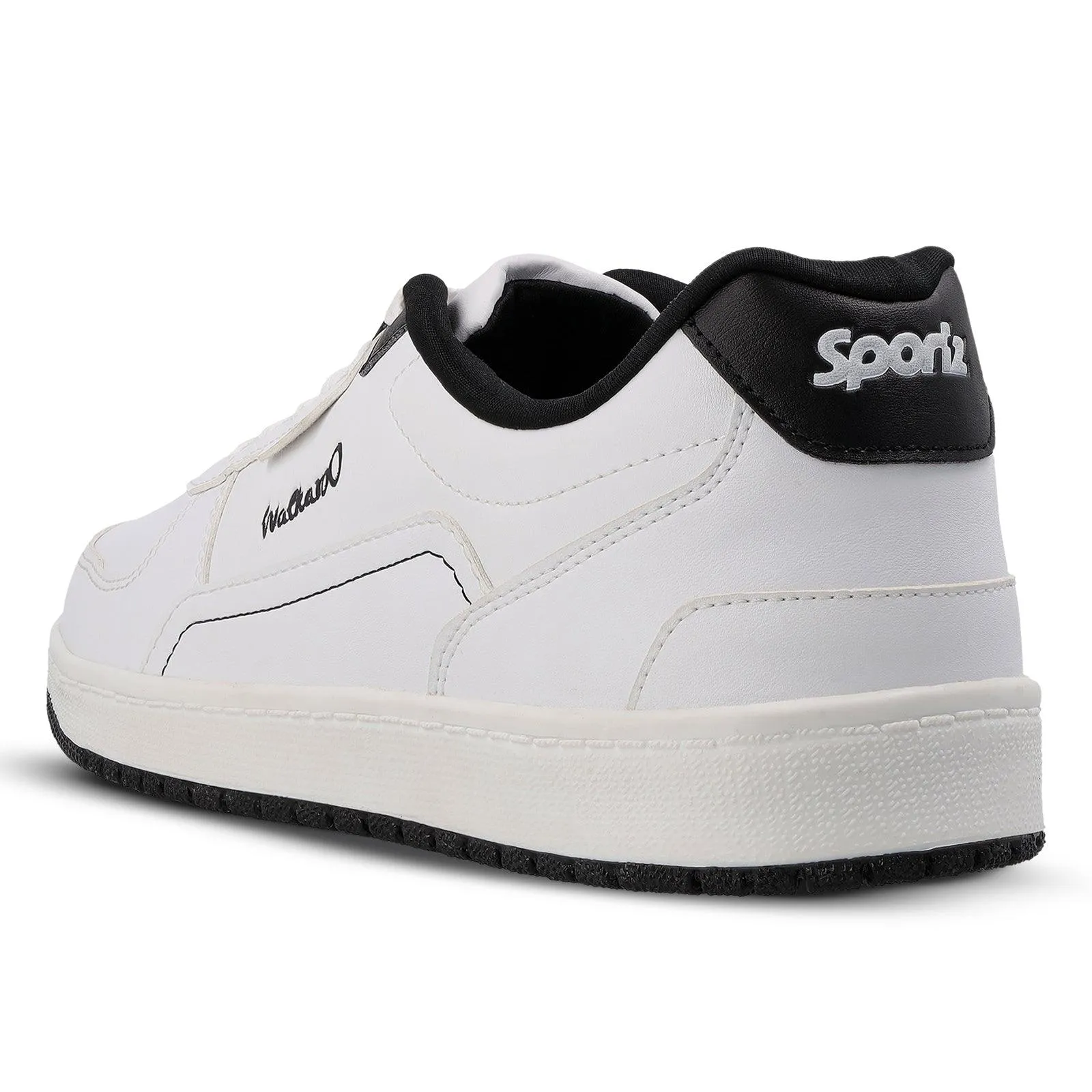 Mens White and Black Casual Sneakers - Model WY3461