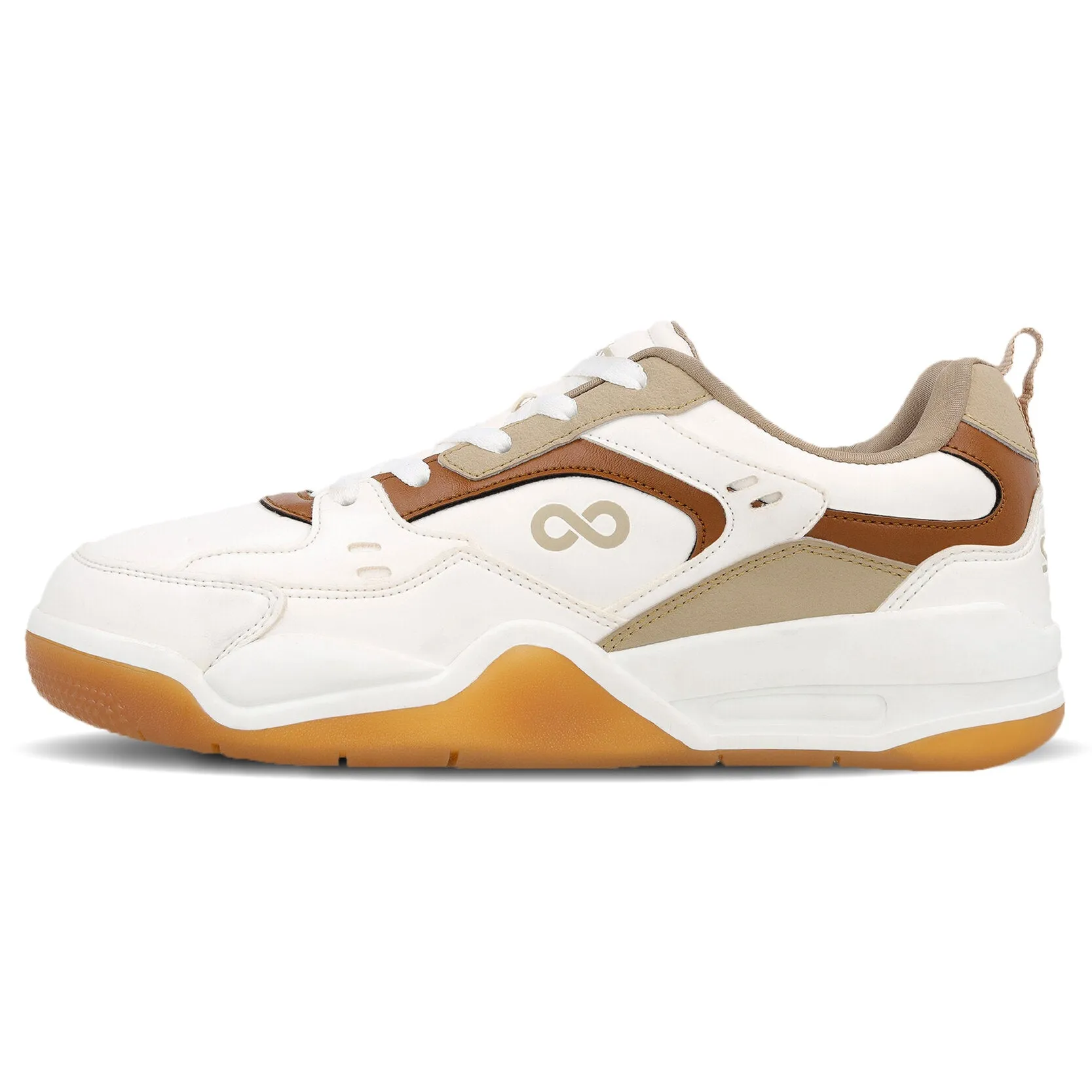 Mens White and Beige Colourblocked Sneakers - Model WY3477