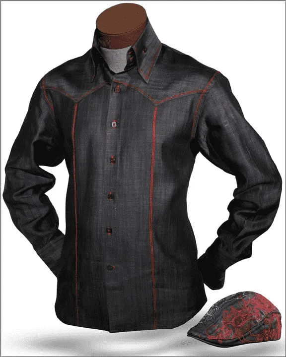 Men's Fashion Angelino Shirts - Celino Black