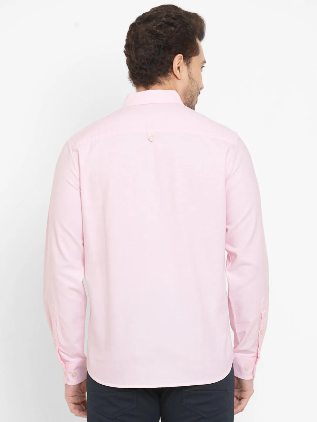 Men's Oxford Pink Cotton Regular Fit Shirt