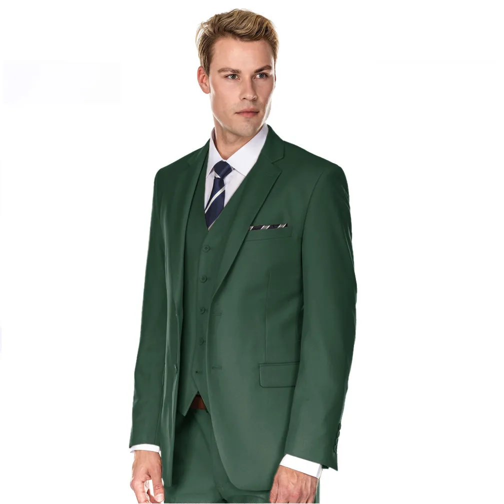 Men's Signature 3-Piece Slim Fit Suits (Lt Beige, Hunter Green, Copper)