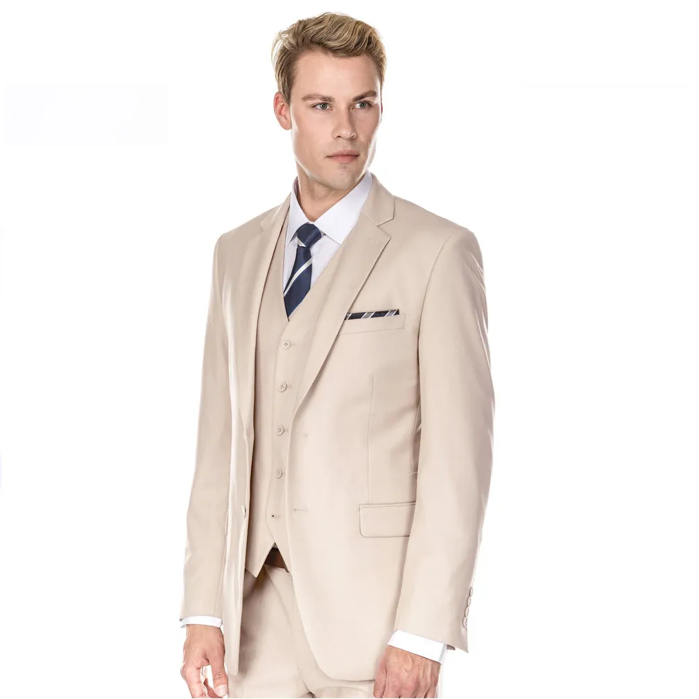 Men's Signature 3-Piece Slim Fit Suits (Lt Beige, Hunter Green, Copper)