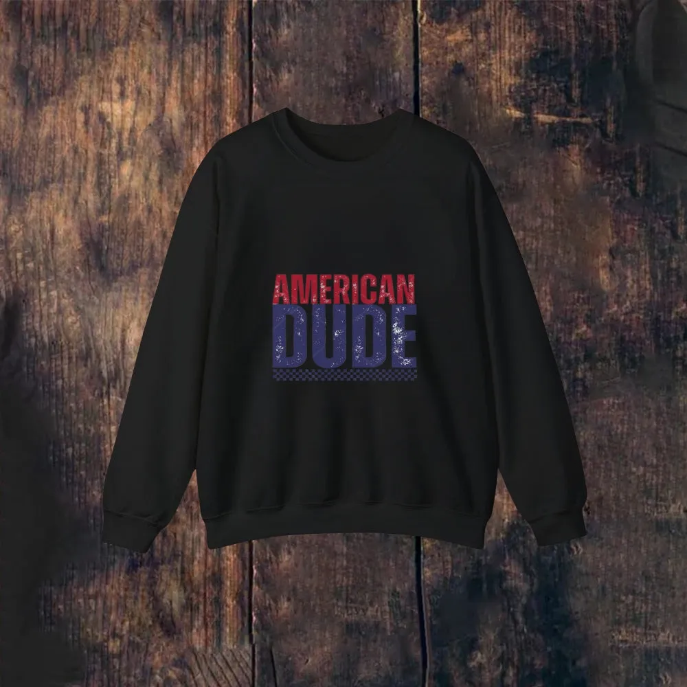 Mens Vintage American Flag Long Sleeve Sweatshirt