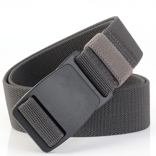 Military Style Thicken Canvas Plastic Buckle Elastic Belt