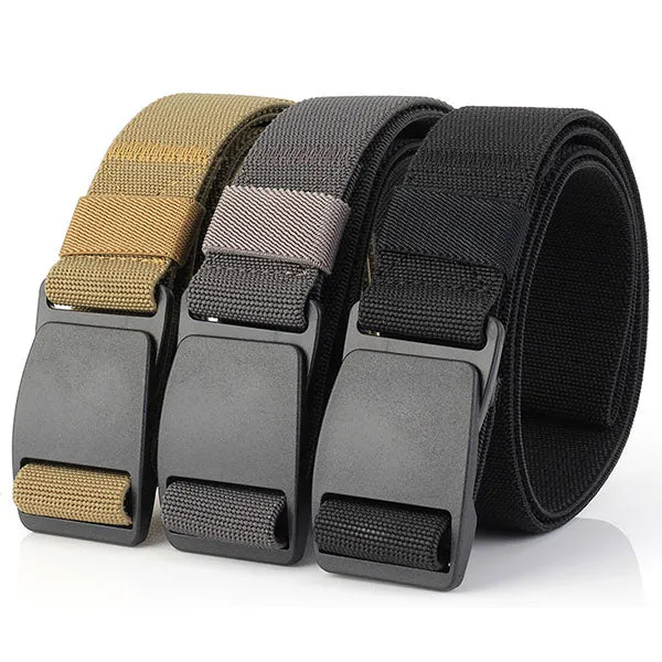 Military Style Thicken Canvas Plastic Buckle Elastic Belt