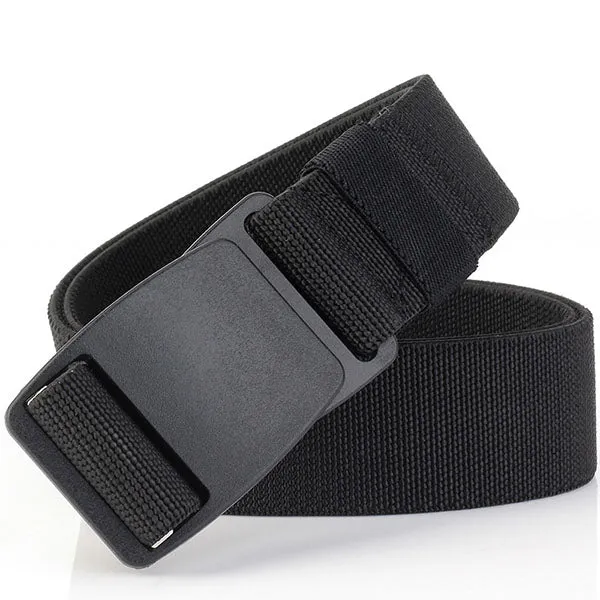 Military Style Thicken Canvas Plastic Buckle Elastic Belt