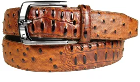 MRoyale™ Men's Faux Alligator Crocodile Skin Belt - Genuine Leather - Metal Buckle