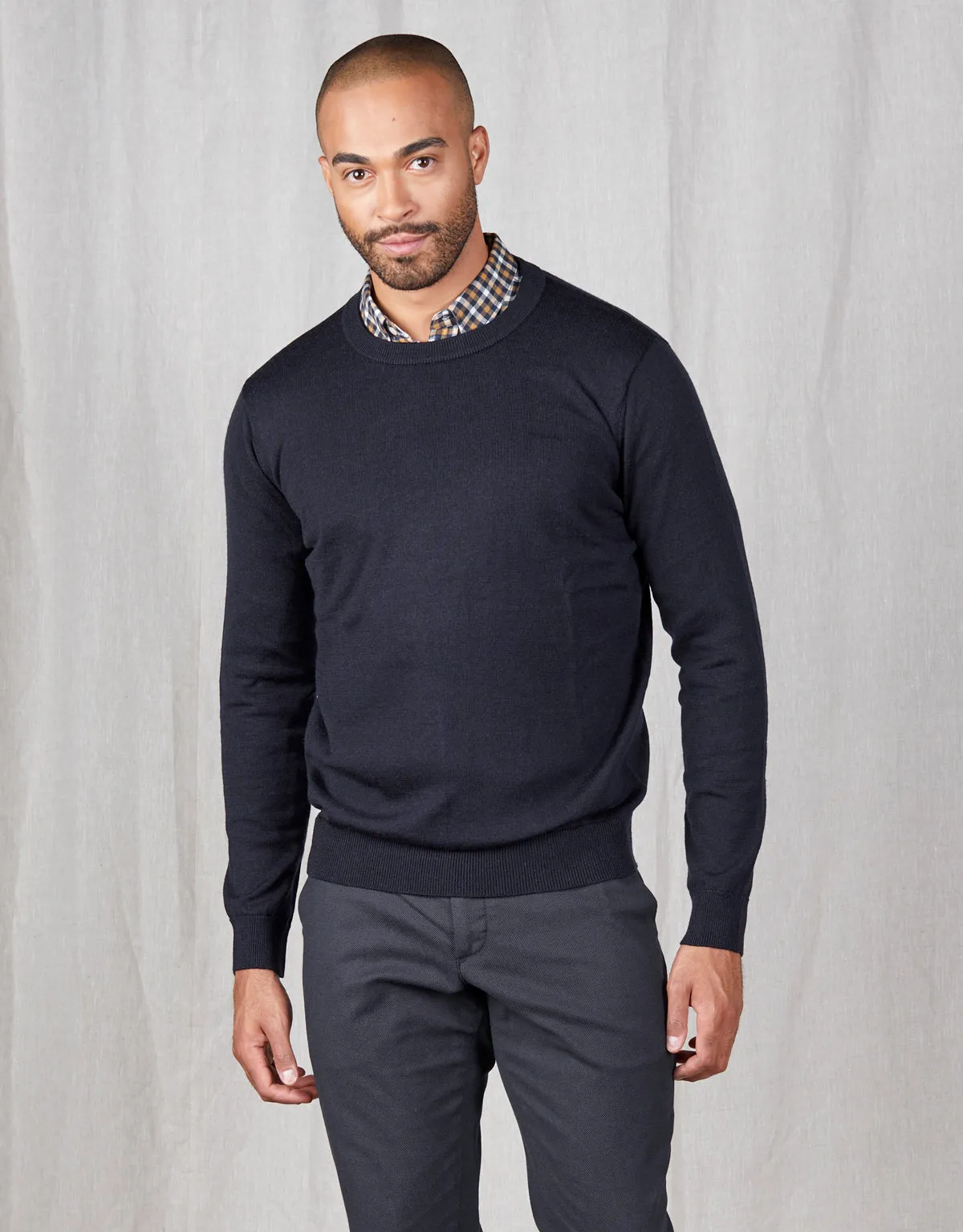 Naseby Navy Crew Neck Jersey