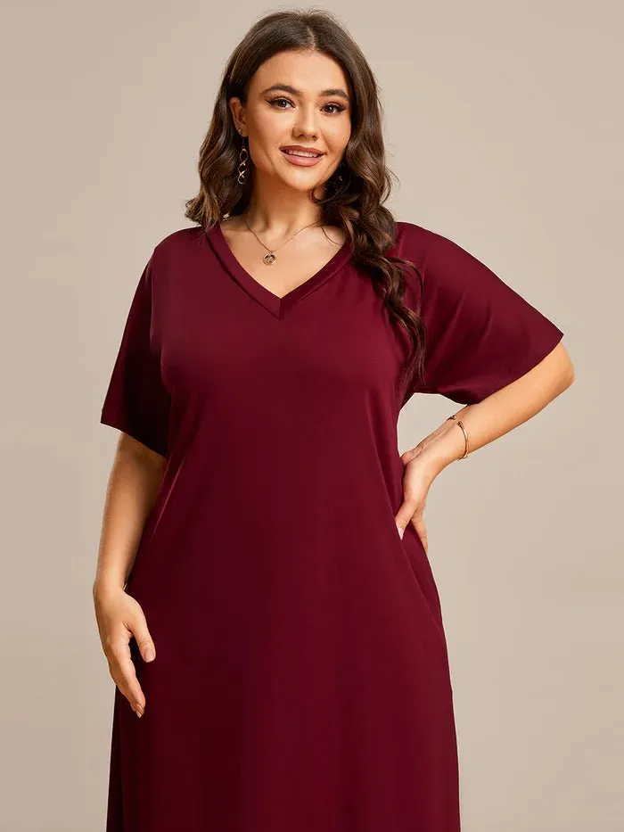 Plus A-Line Side Split Cocktail Dresses