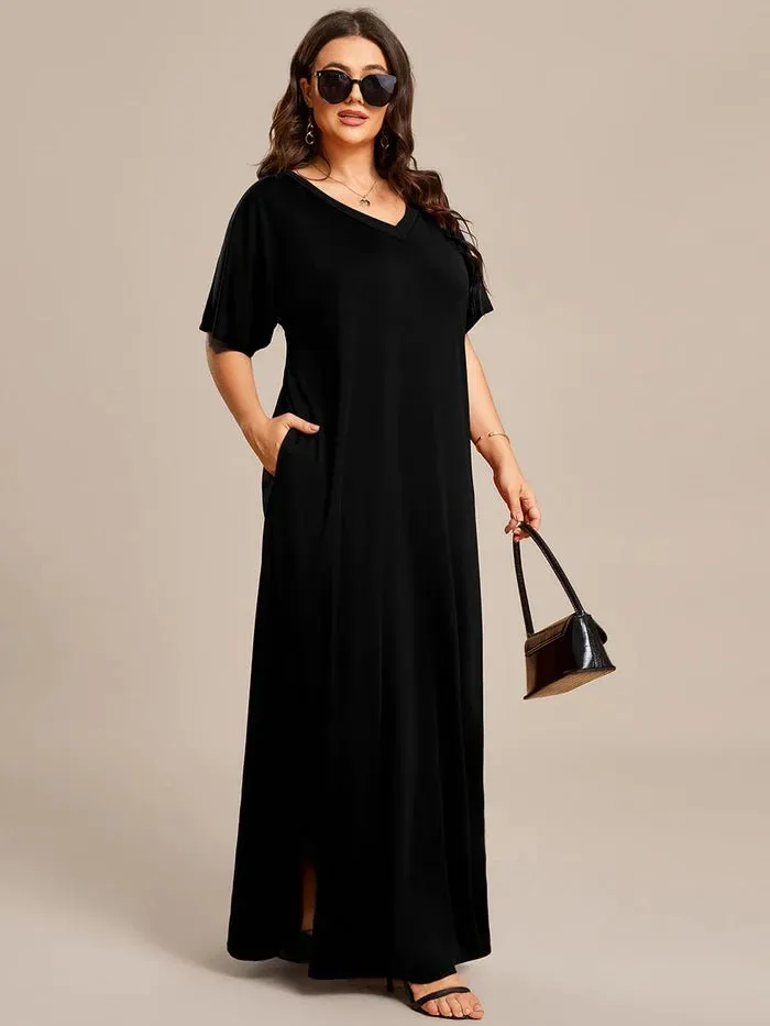 Plus A-Line Side Split Cocktail Dresses