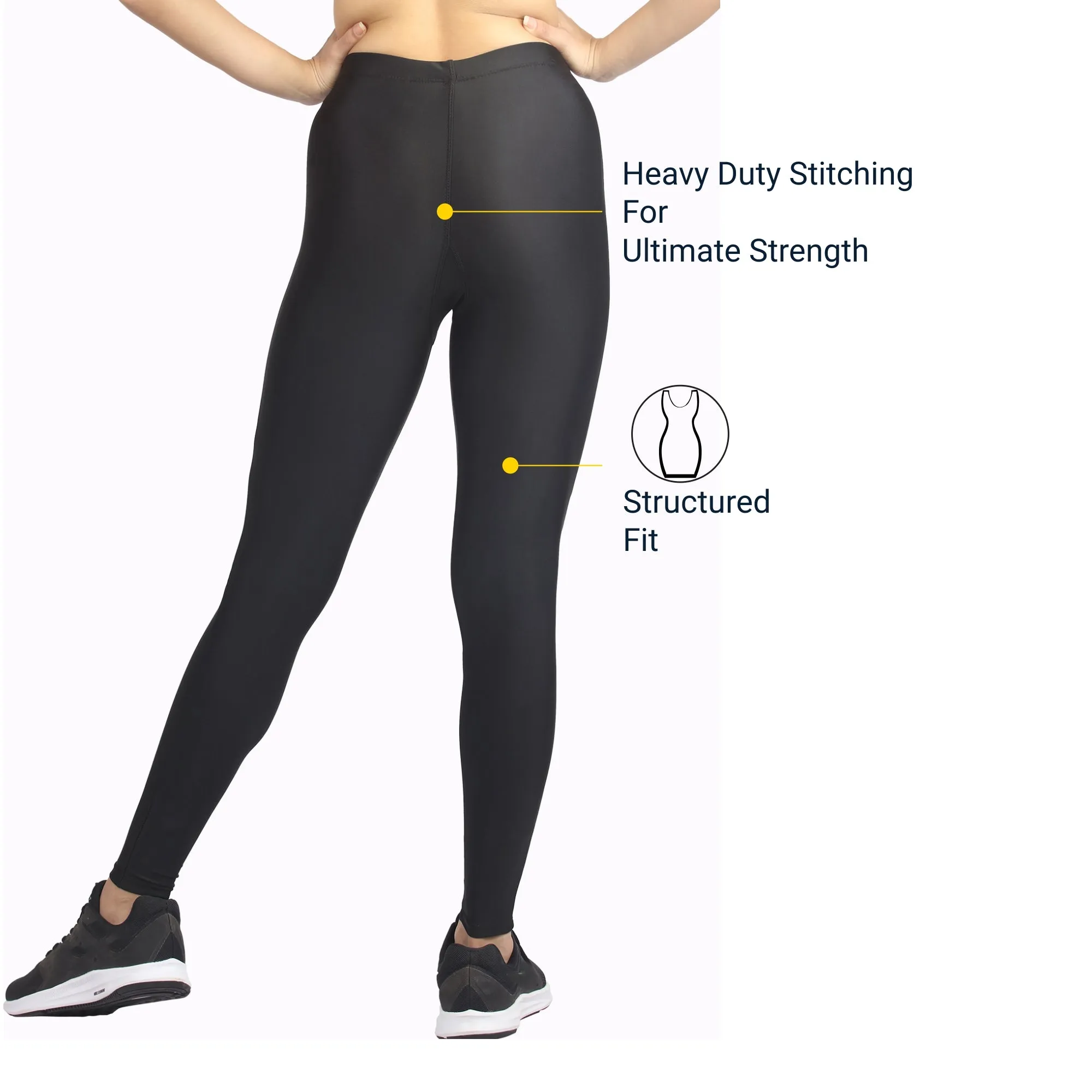 Power Block Women's LEGGING (Ideal for Running, Gym and Yoga) Anti Chafing